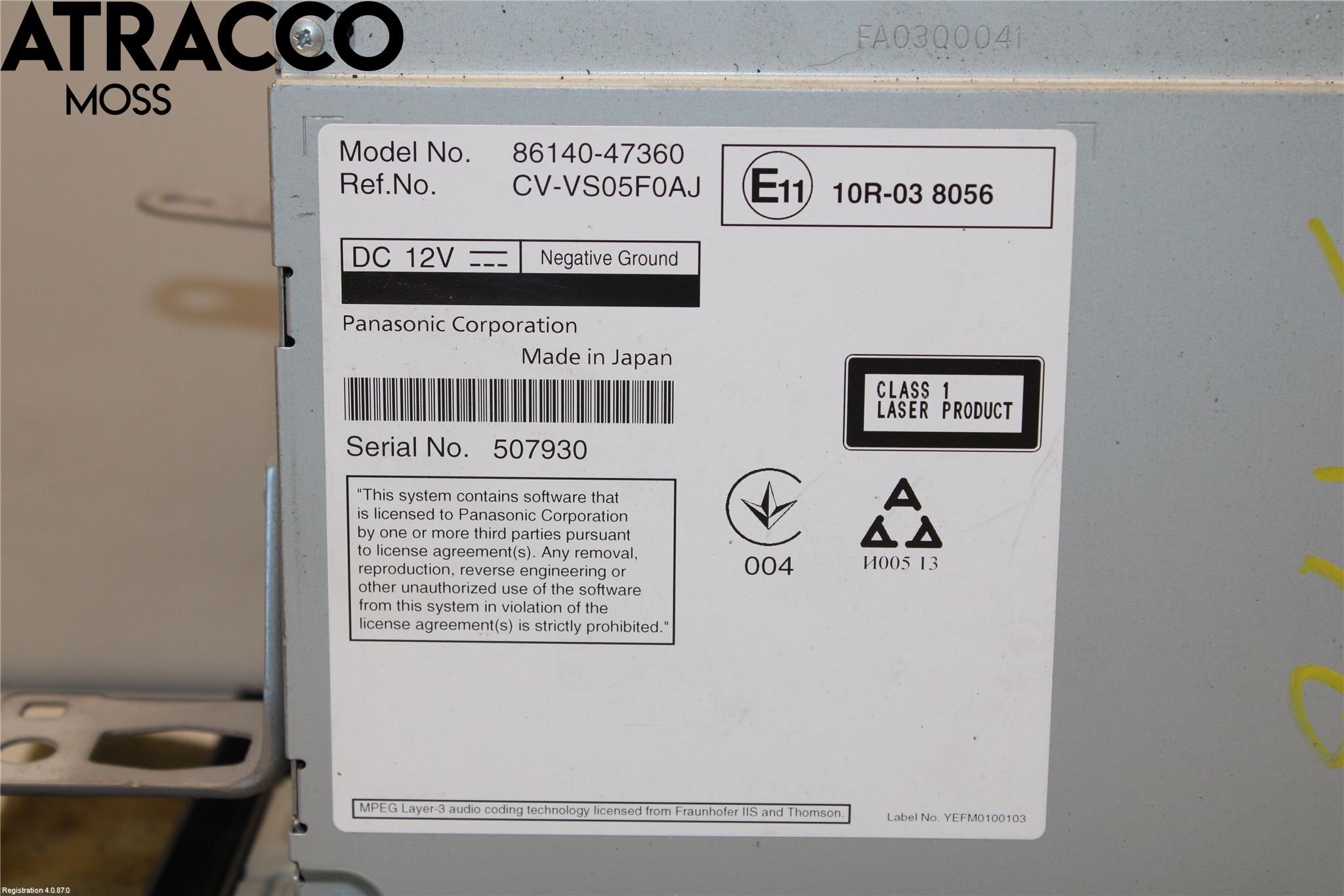 Toyota PRIUS (ZVW50) 16-21 Stereo Radio Med Cd