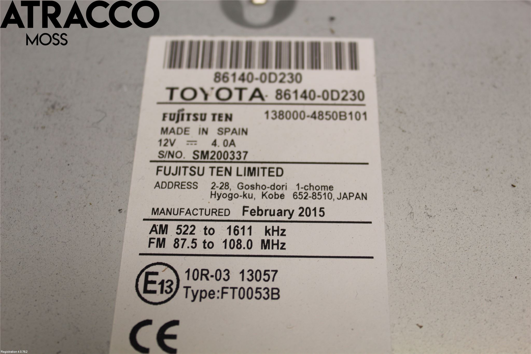 Toyota YARIS XP130 15-20 Stereo Radio