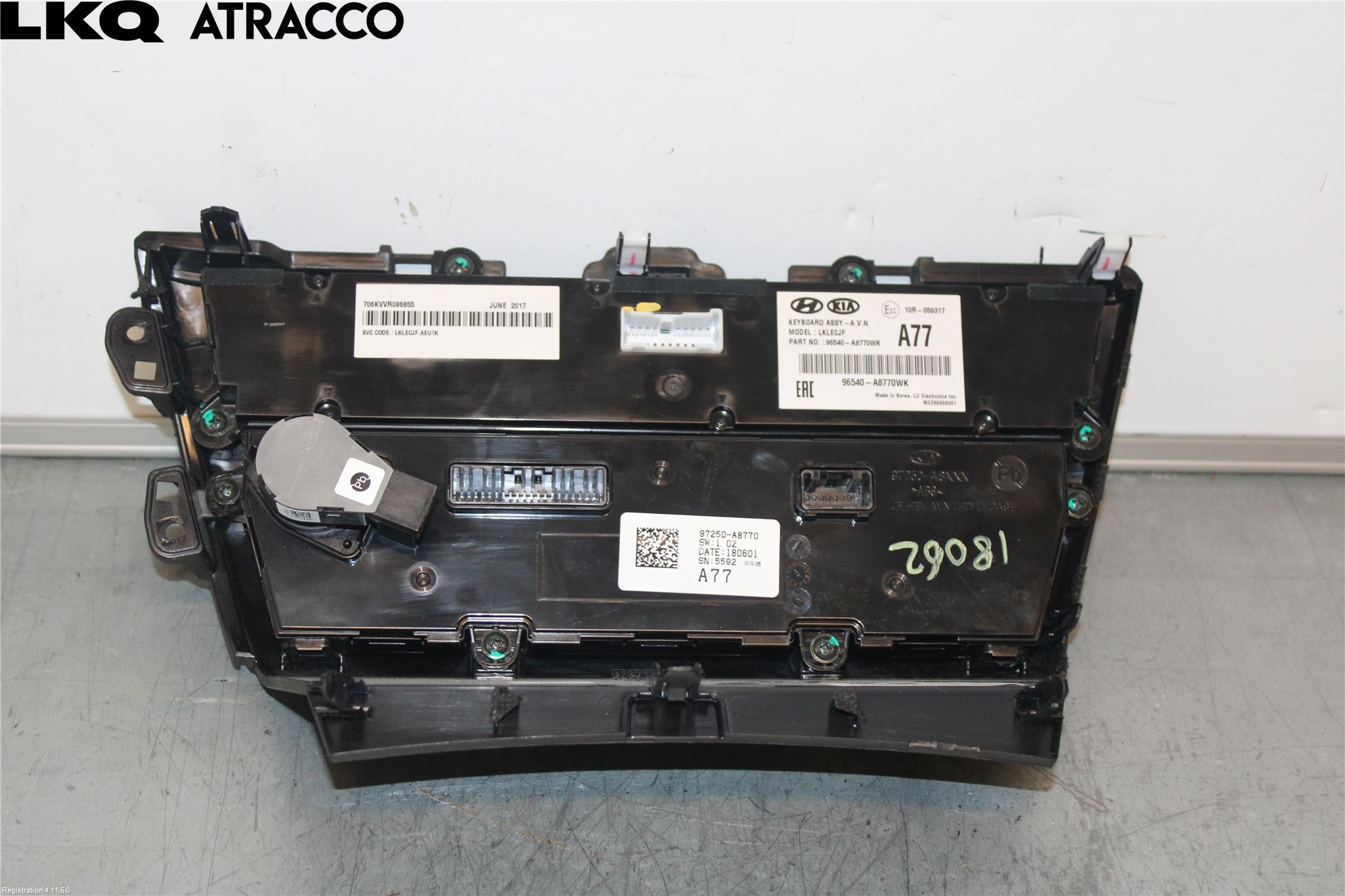 Kia OPTIMA 16-20 Varme Ac Betjening-Display