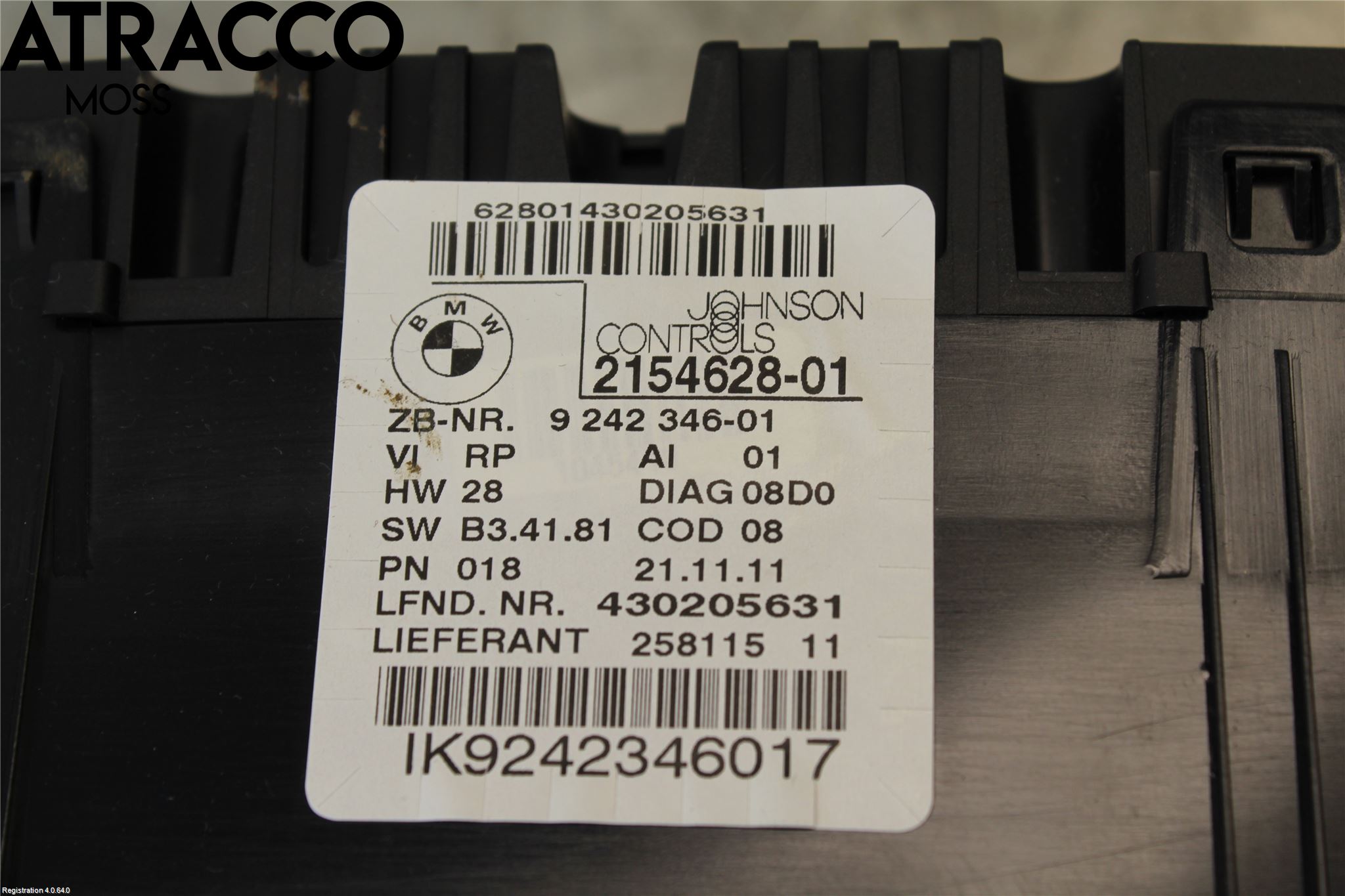 BMW 3 E90/91 SED/TOU 05-12 Instr Kombinert