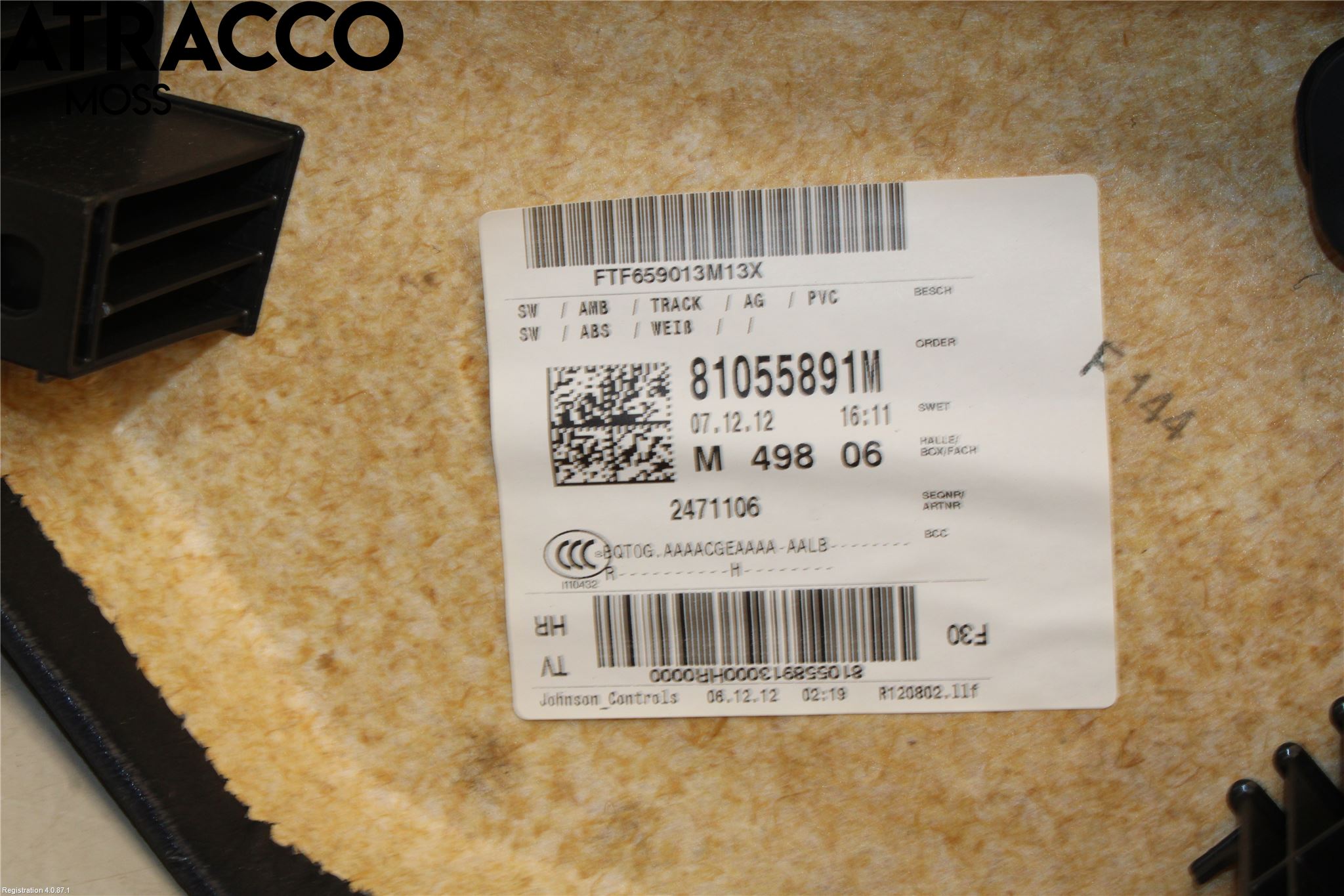 BMW 3 F30/F31/F80 12-19 Innr Dørtrekk Høyre