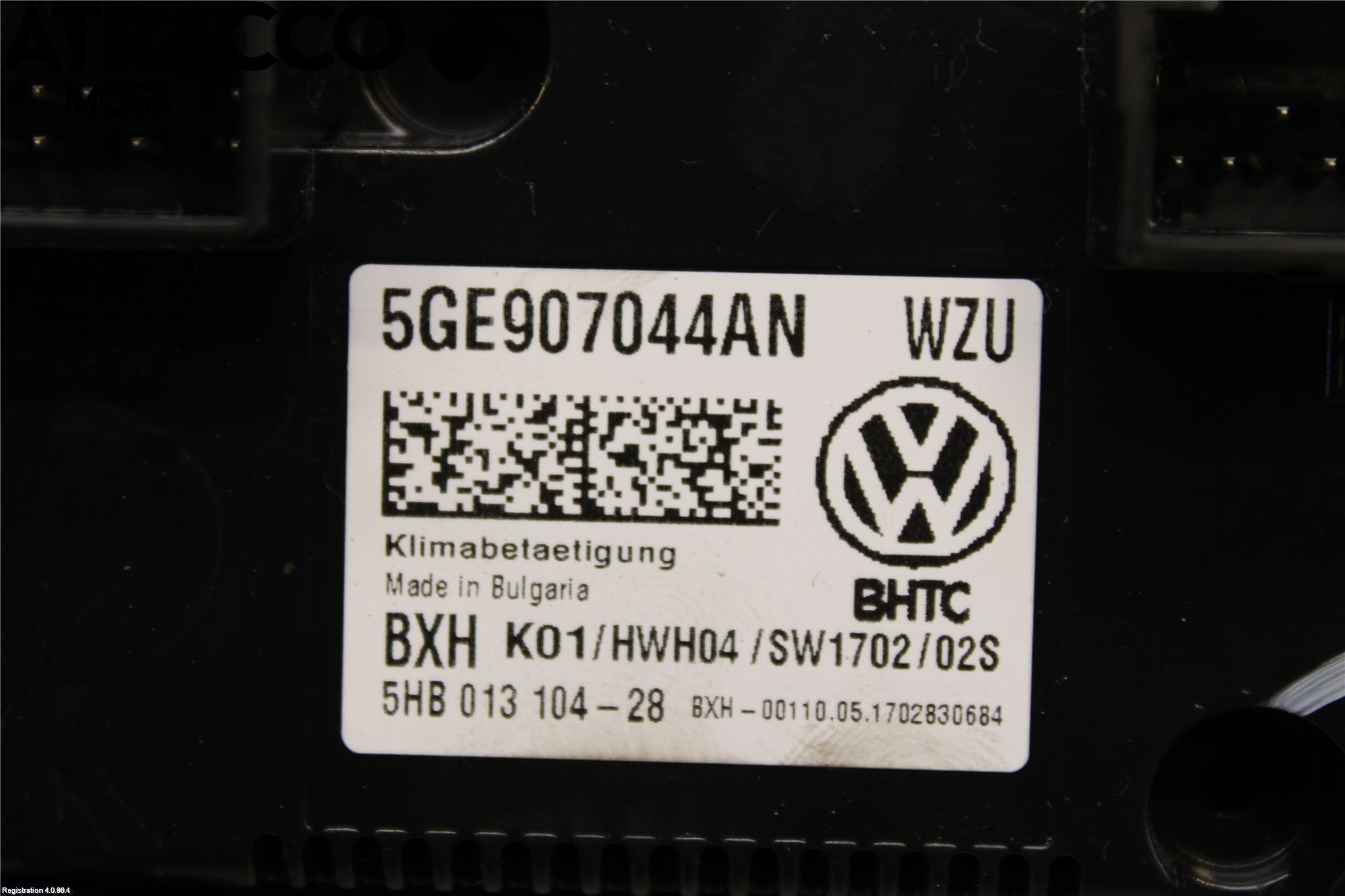 Volkswagen VW GOLF / E-GOLF VII 13-20 Varme Ac Betjening-Display
