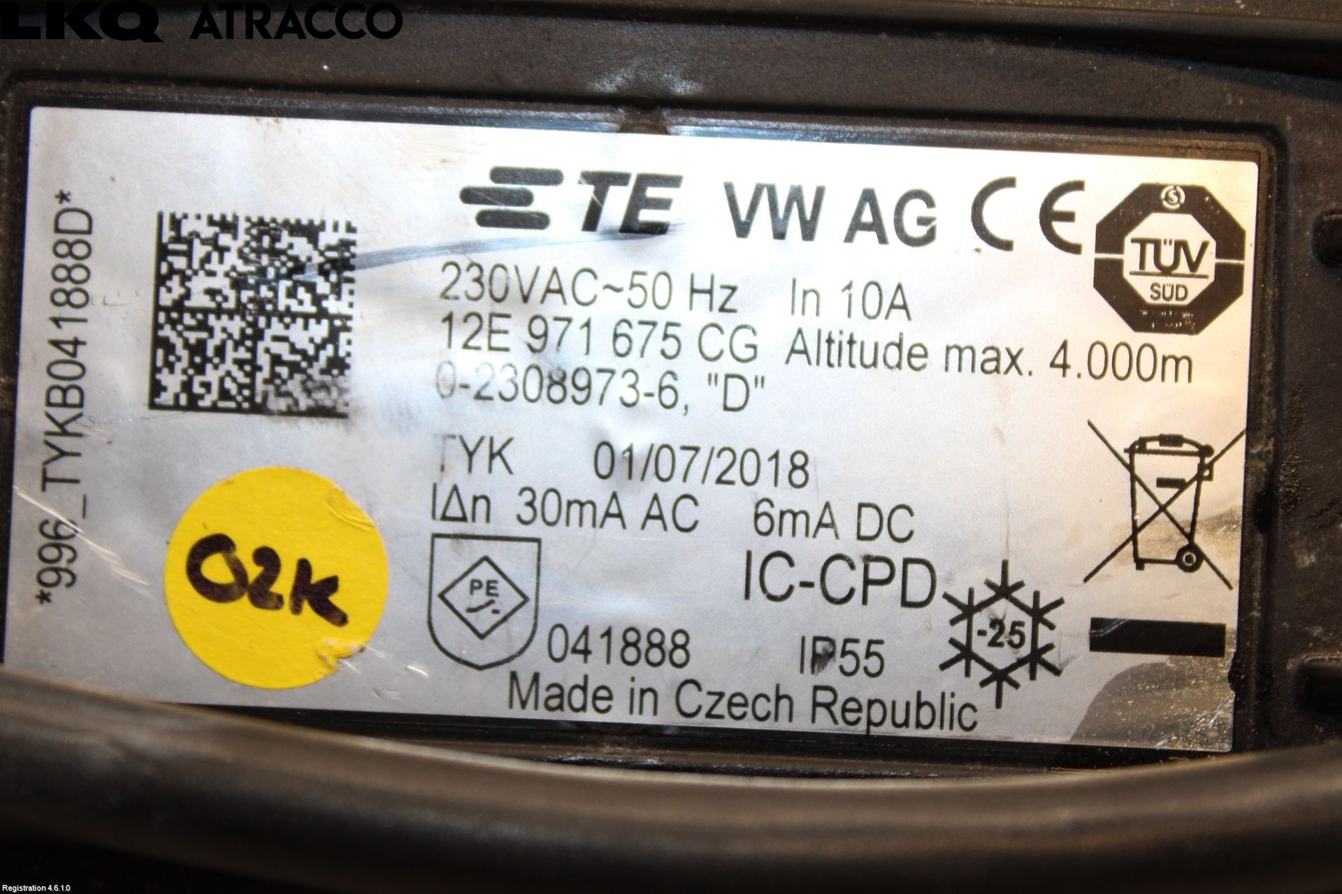 Volkswagen VW GOLF / E-GOLF VII 13-20 Laddkabel Elbil