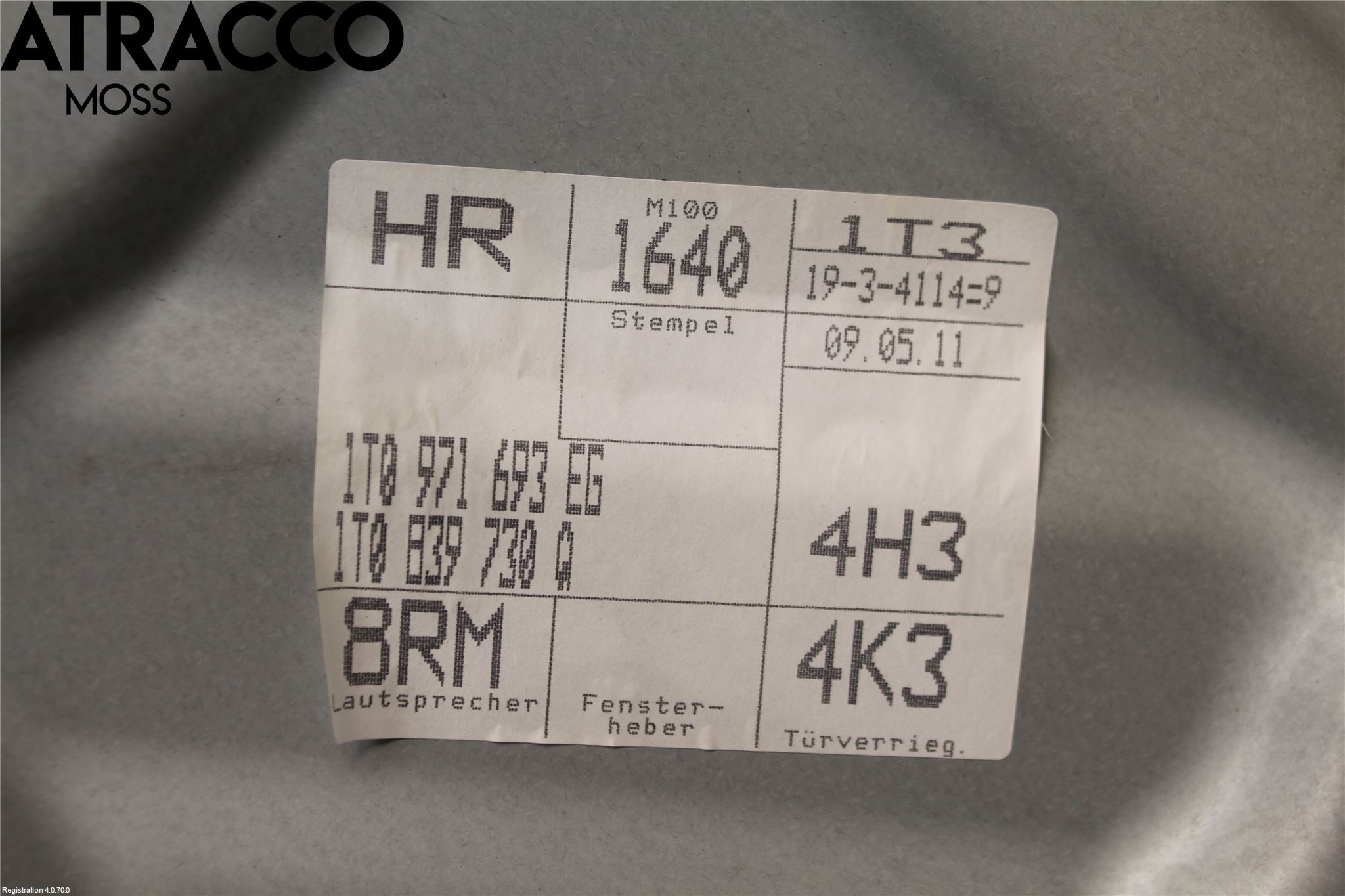 Volkswagen VW TOURAN 10-15 Vindusheis