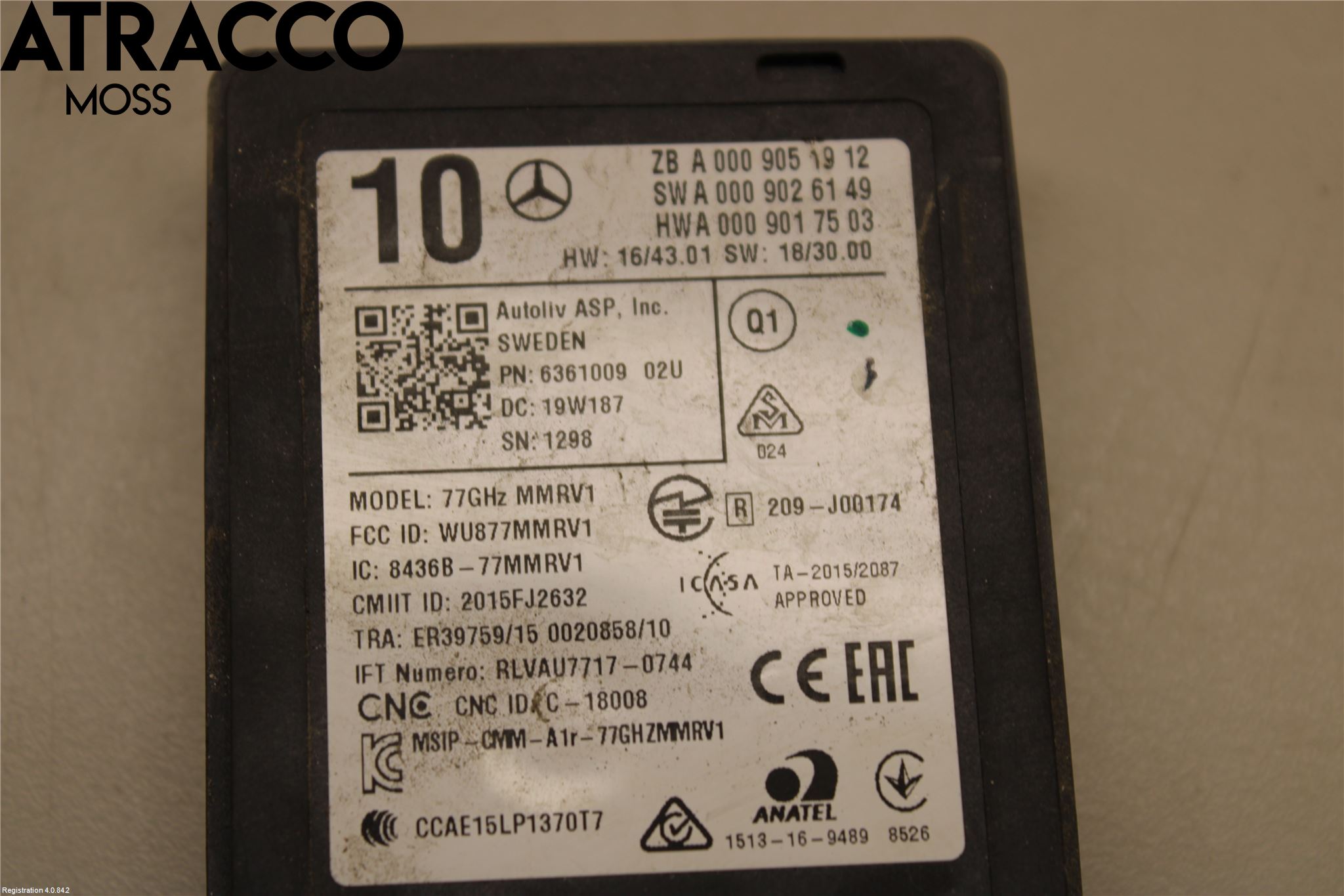 Mercedes-Benz MB E-KLASS (W213) 16-23 Sensor Kollisjonsbeskyttelse