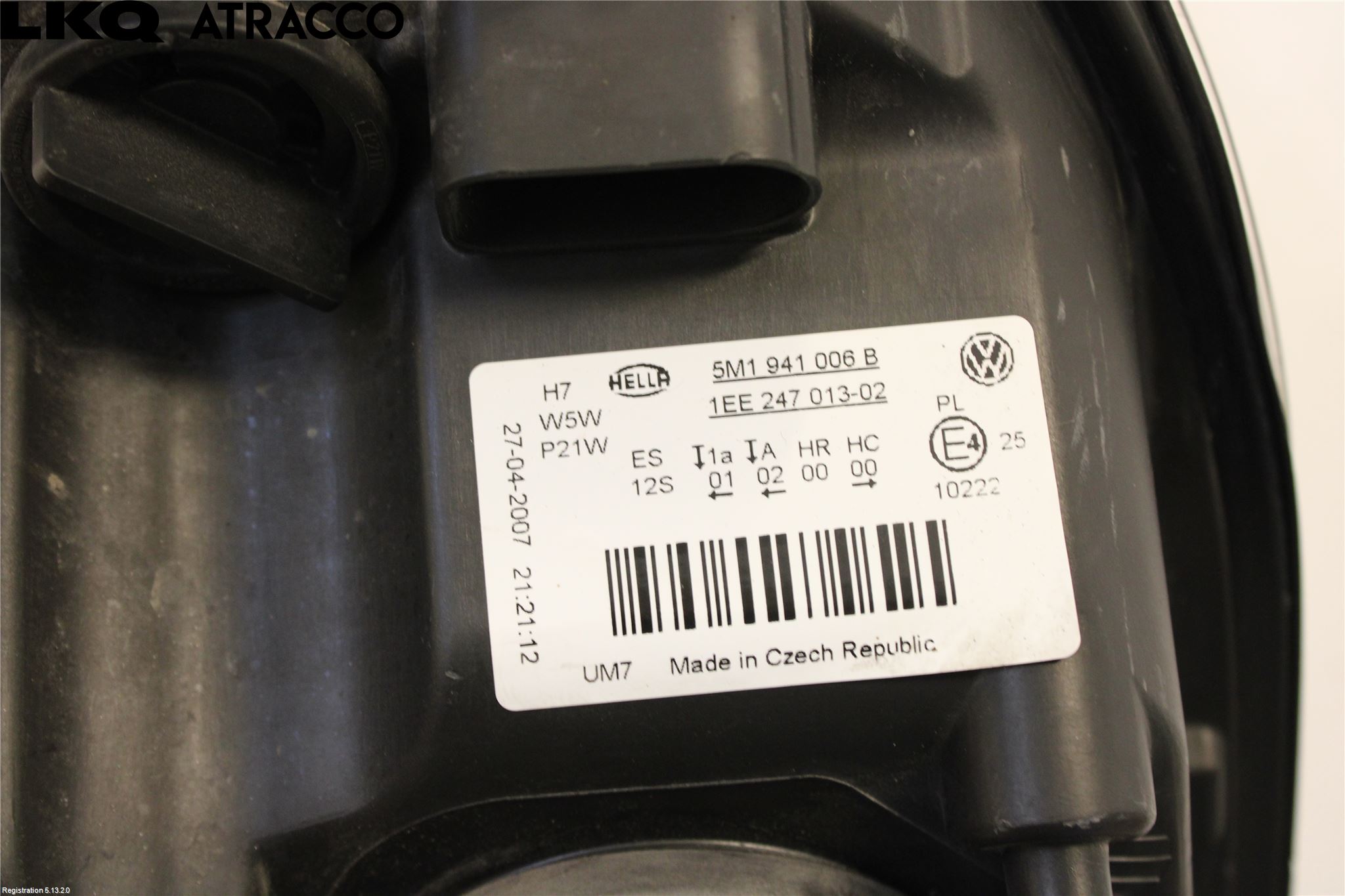 Volkswagen VW GOLF PLUS/CROSS GOLF 04-14 Frontlykt Venstre