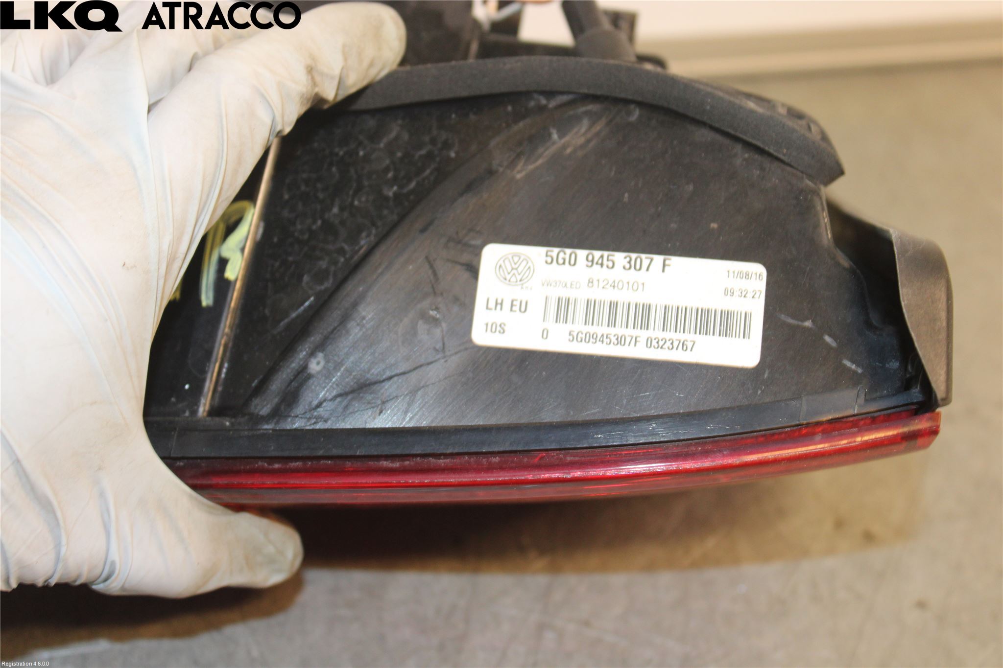 Volkswagen VW GOLF / E-GOLF VII 13-20 Baklykt Venstre  På Luke(Indre