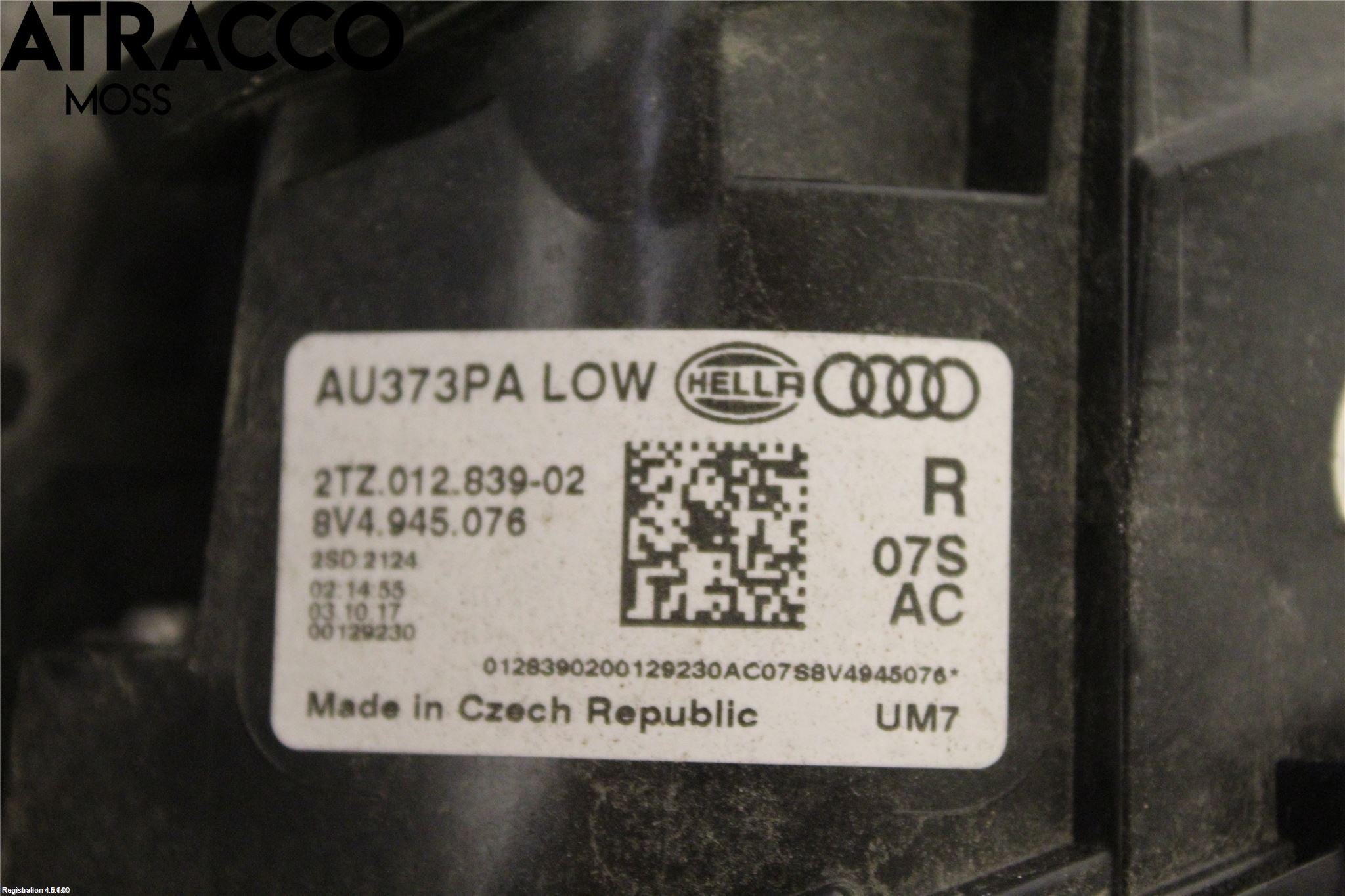 Audi A3/S3 8V 13-20 Baklykt Høyre  På Luke(Indre)