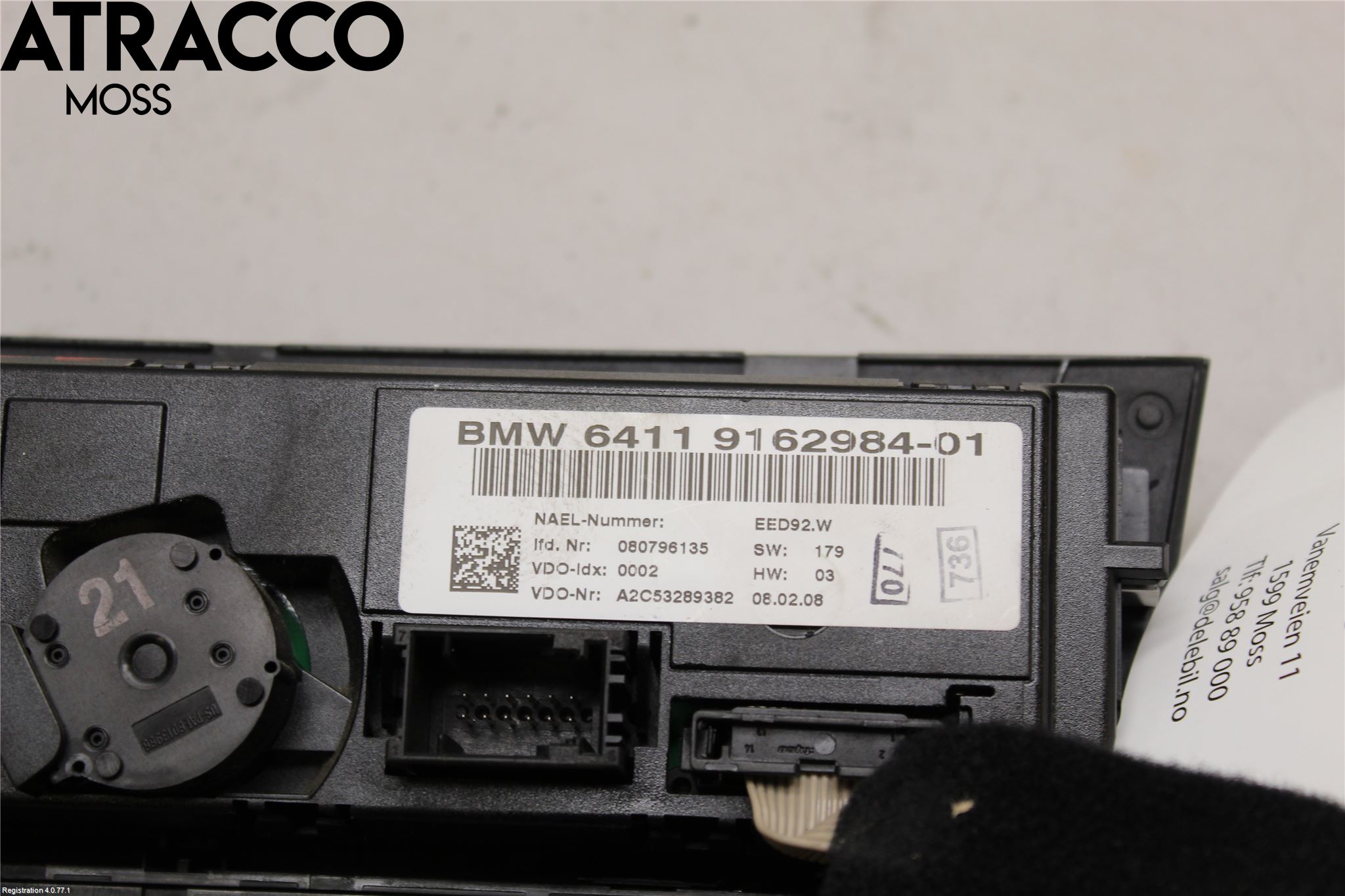 BMW 3 E92/93 Coupé/Cab 05-14 Varme Ac Betjening-Display