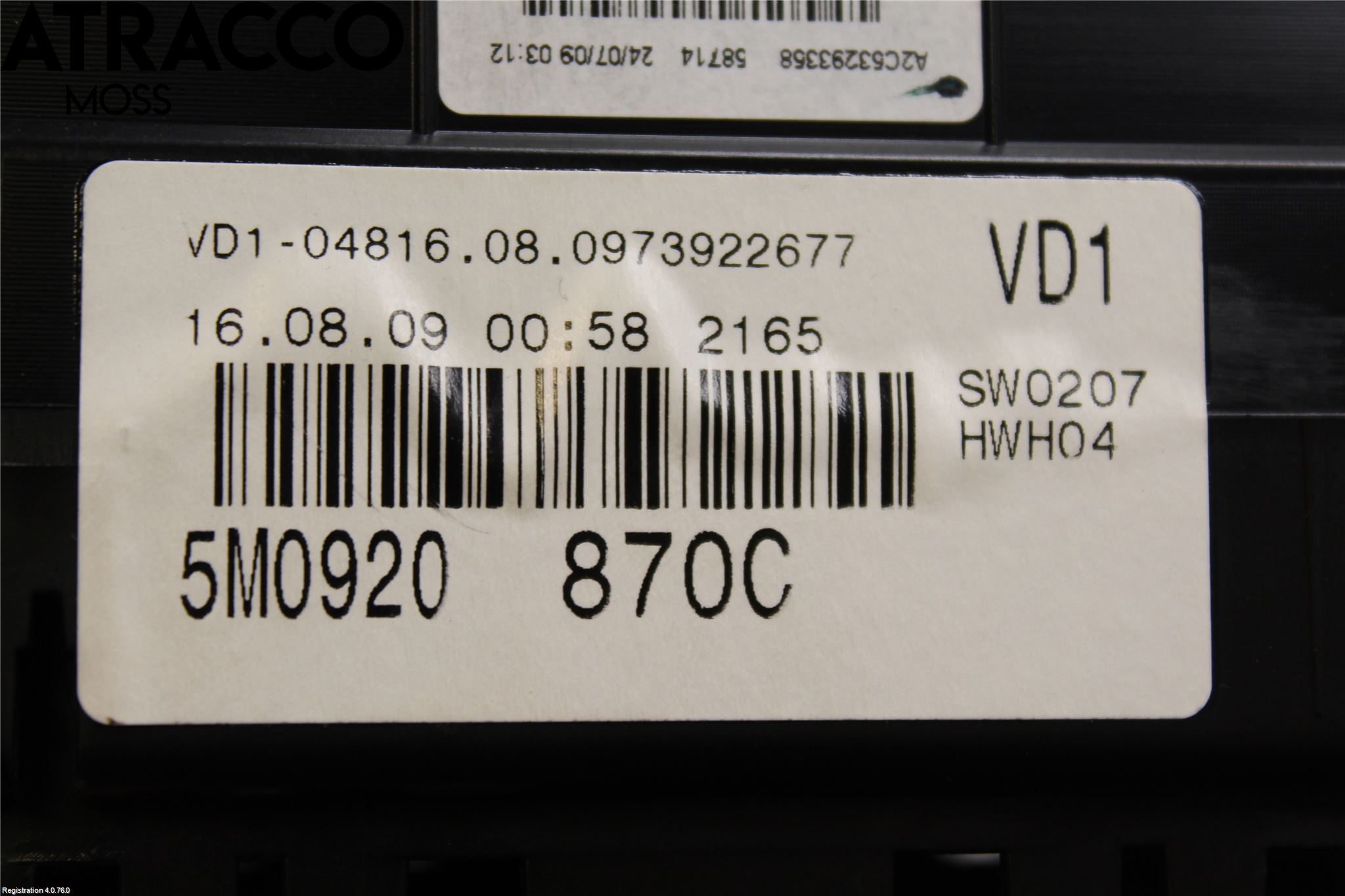 Volkswagen VW GOLF PLUS/CROSS GOLF 04-14 Instr Kombinert