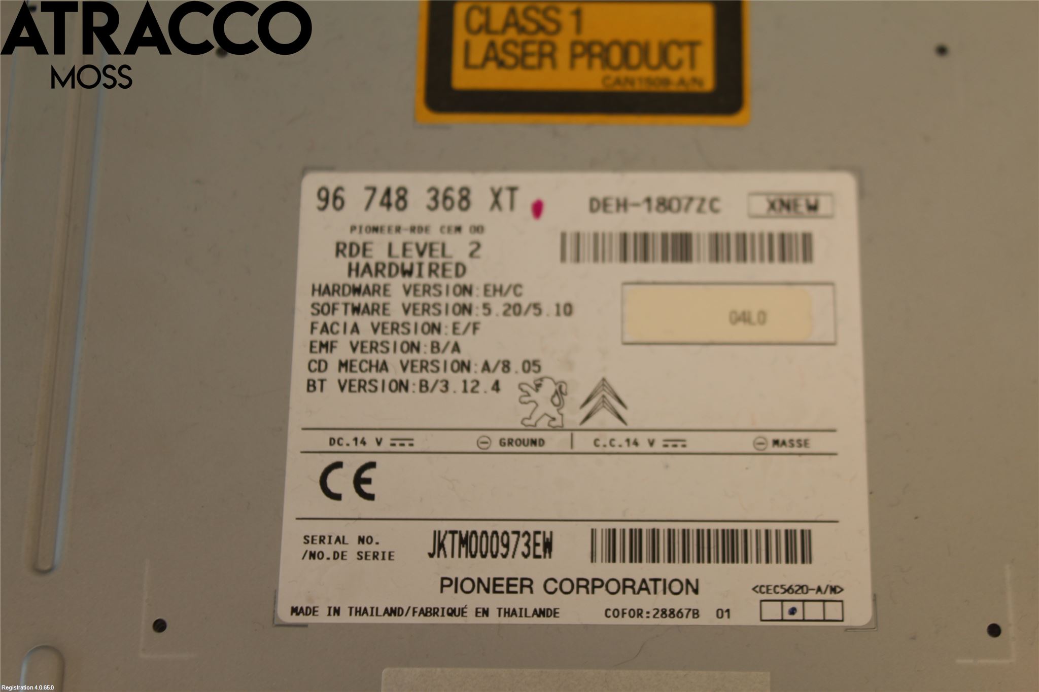 Peugeot iOn Stereo Radio Med Cd