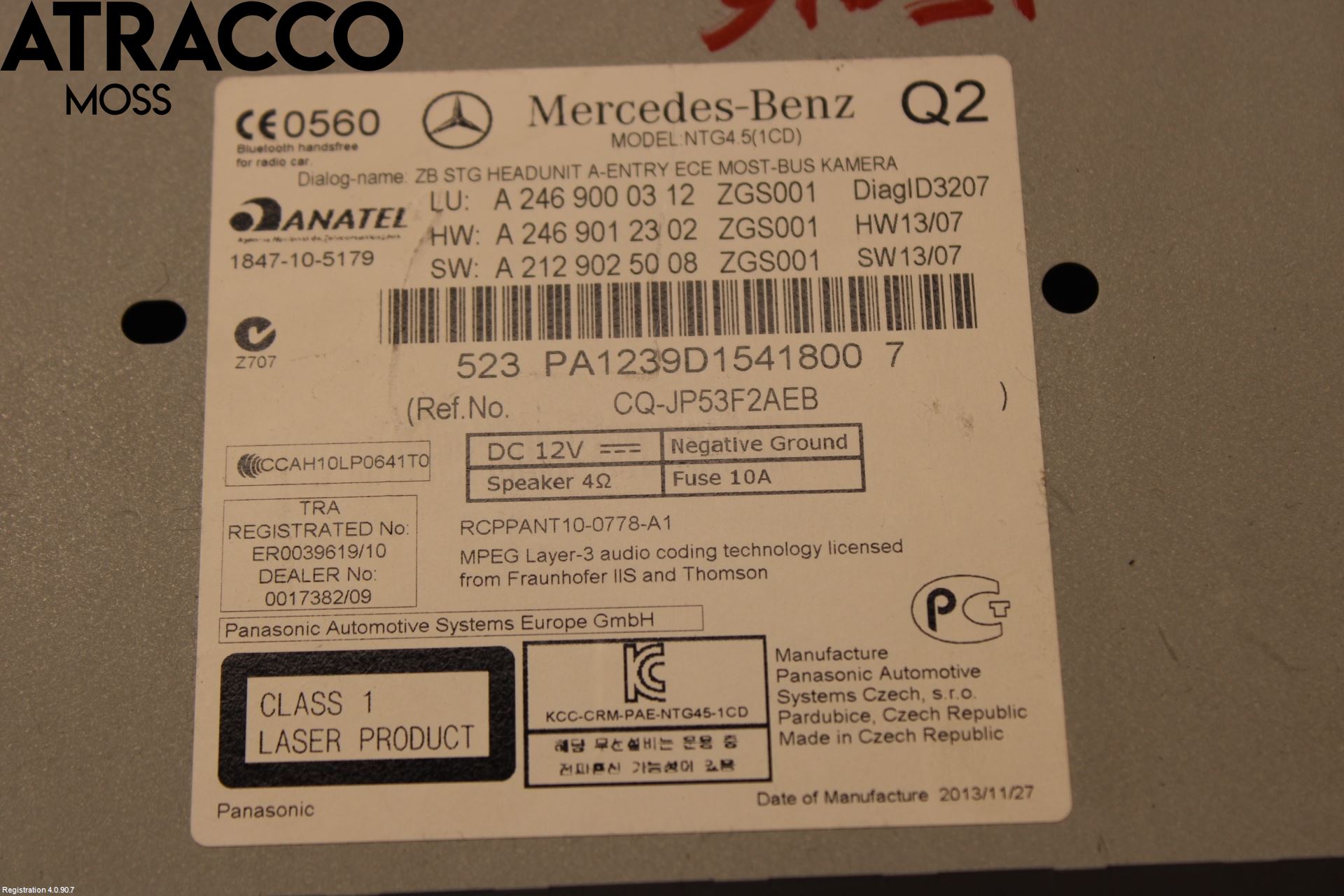 Mercedes-Benz MB CLA-KLASS (C117/X117) 13-19 Stereo Radio Med Cd