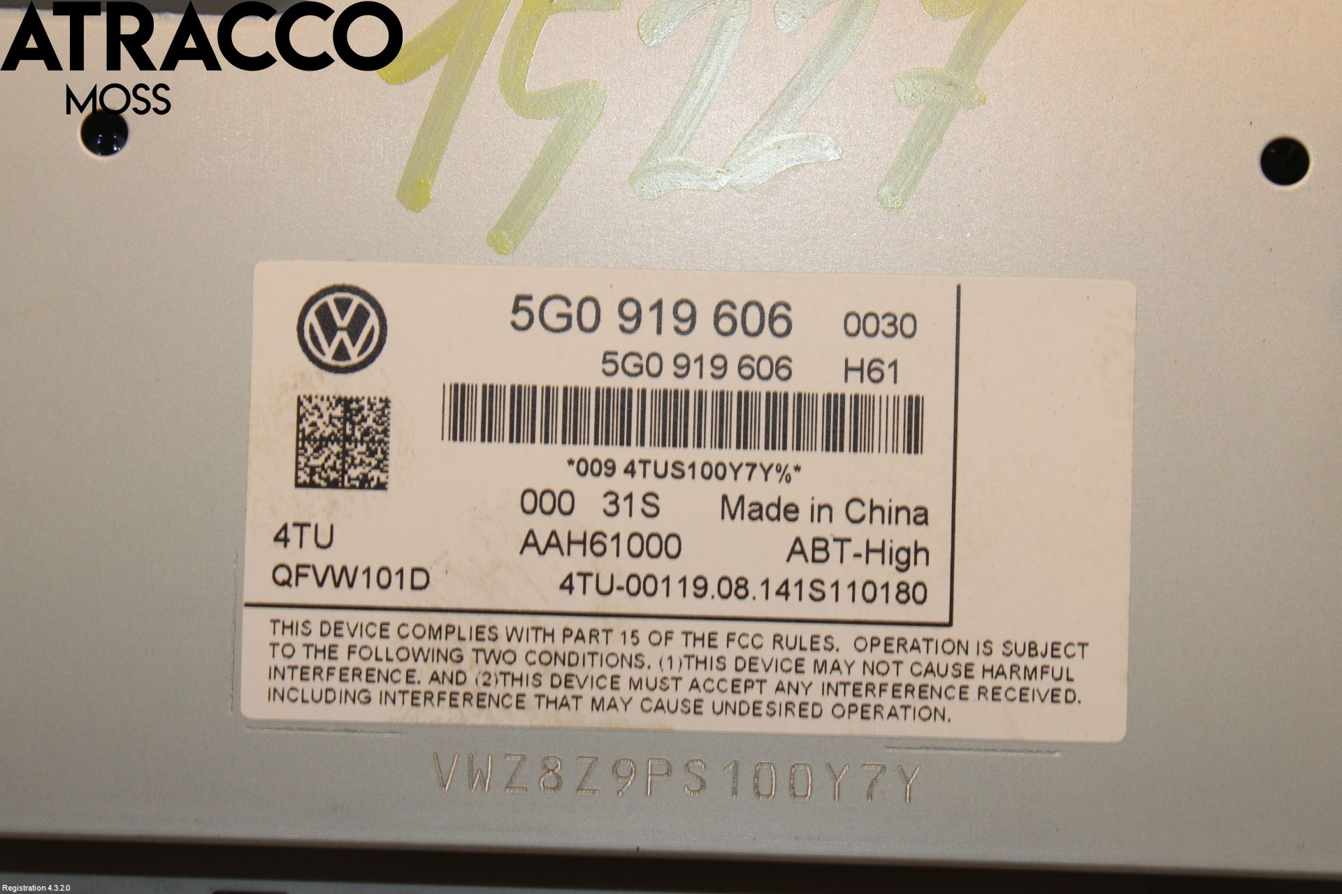 Volkswagen VW GOLF / E-GOLF VII 13-20 Multifunktionsdisplay