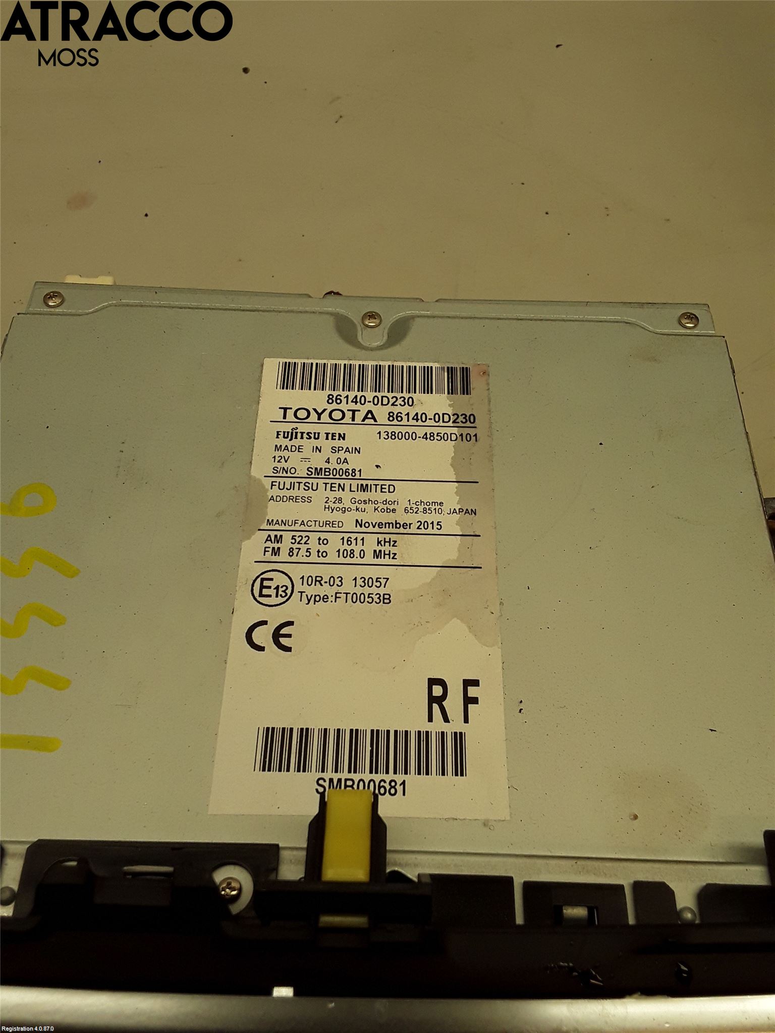 Toyota YARIS XP130 15-20 Stereo Radio