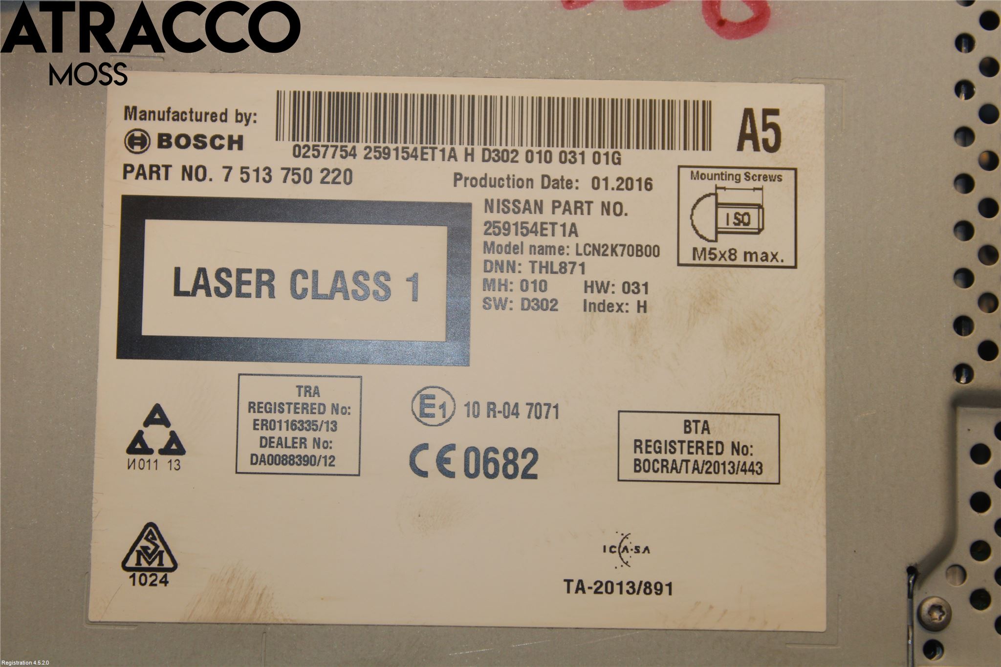 Nissan QASHQAI 14-17 Stereo Radio Med Cd