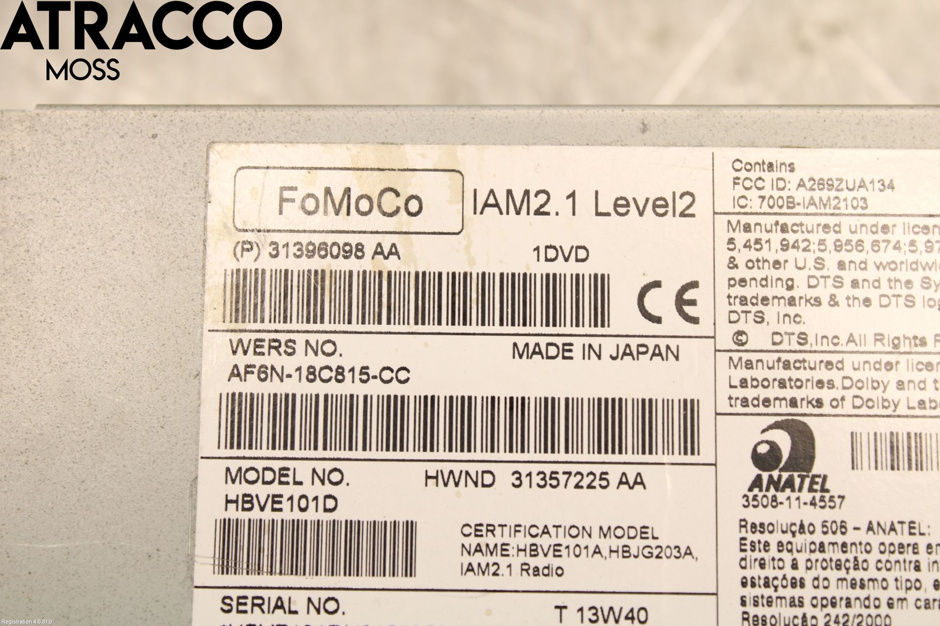 Volvo V40 12-19 Stereo Radio Med Cd