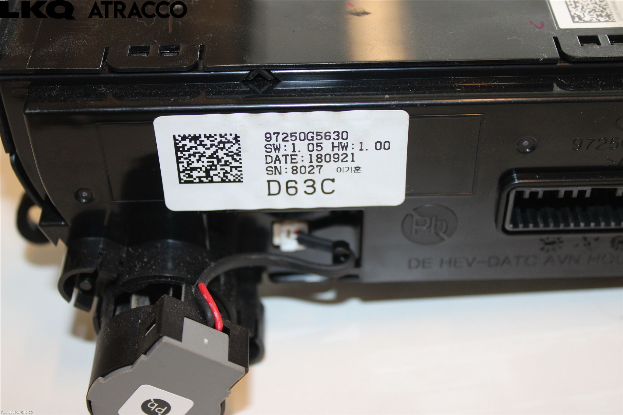 Kia NIRO (DE) 17-22 Varme Ac Betjening-Display