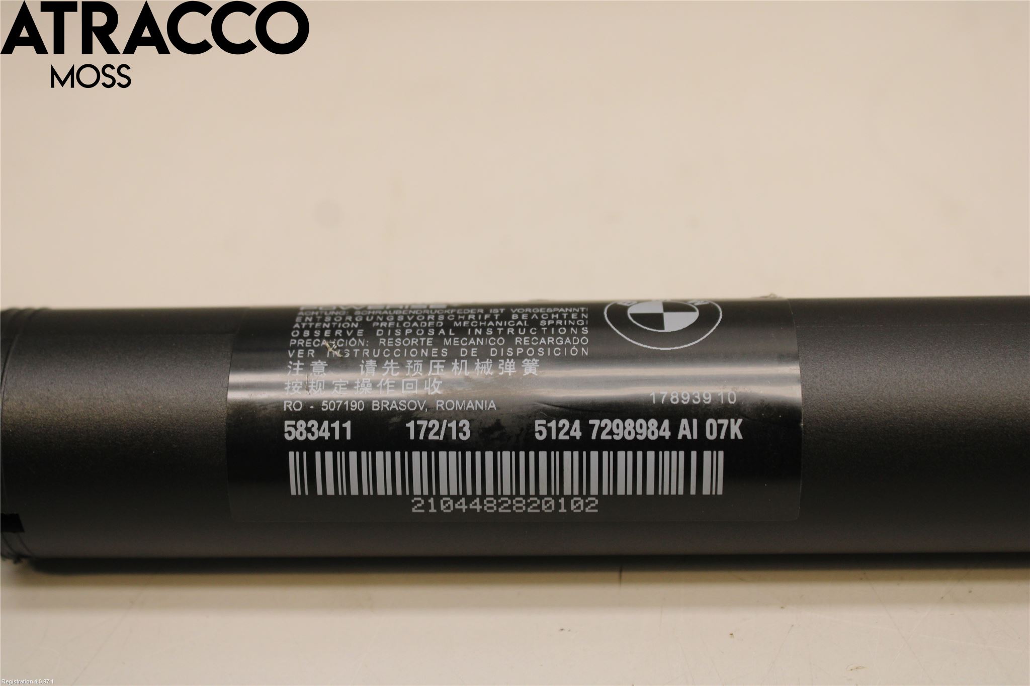 BMW 3 GT F34 13-19 Bakluke Demper-Gassfjær