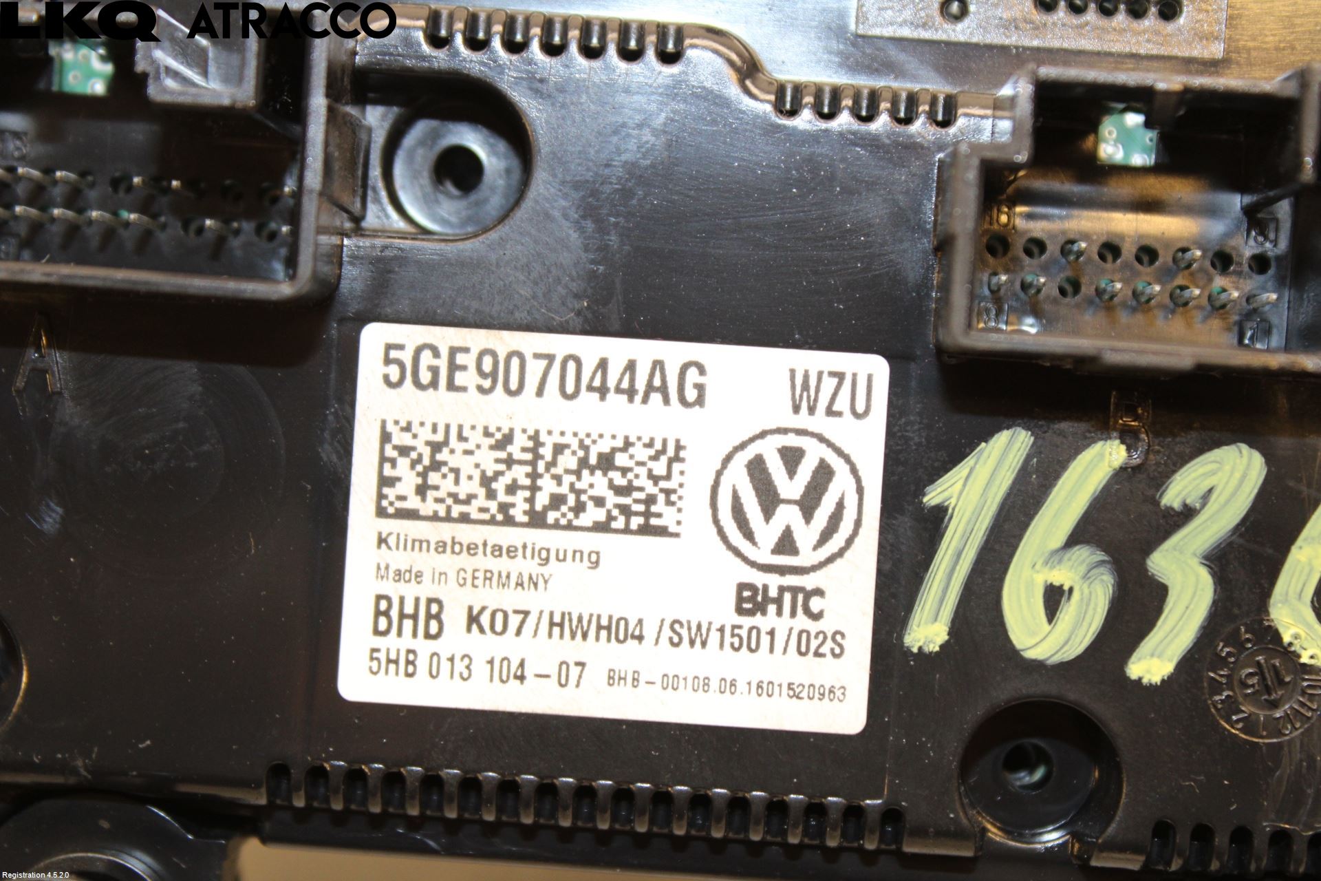 Volkswagen VW GOLF / E-GOLF VII 13-20 Varme Ac Betjening-Display