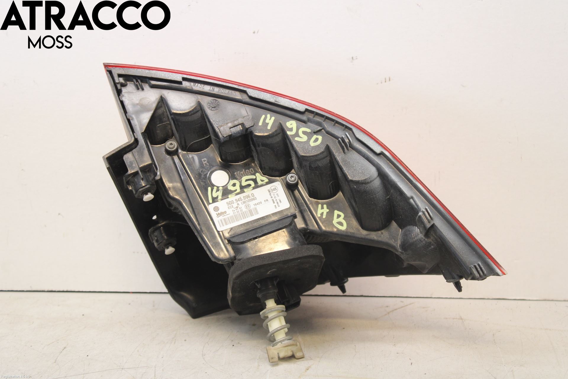 Volkswagen VW GOLF / E-GOLF VII 13-20 Baklykt Høyre