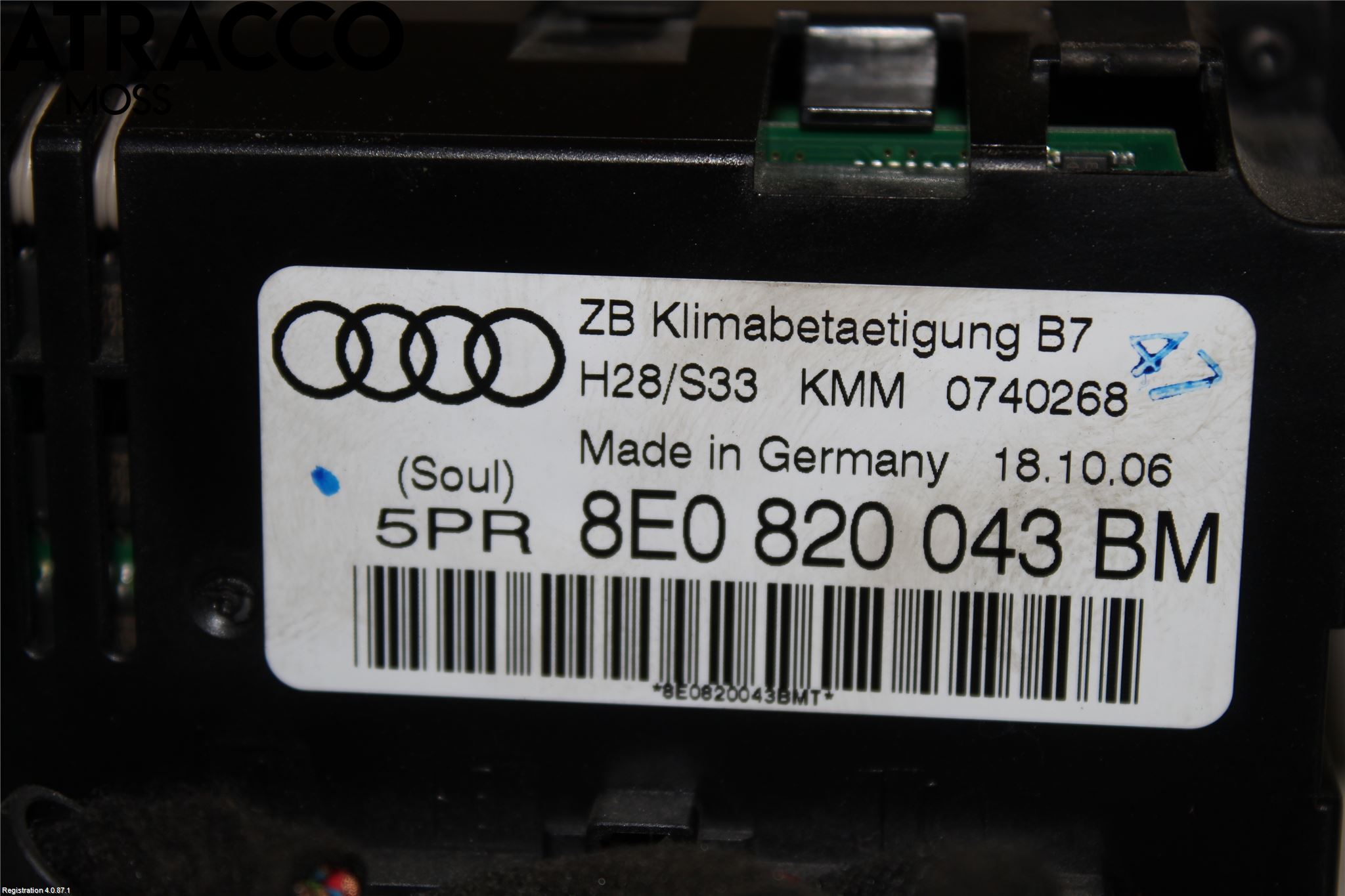 Audi A4/S4 05-07 Varmeapparat Panel(Regulering)