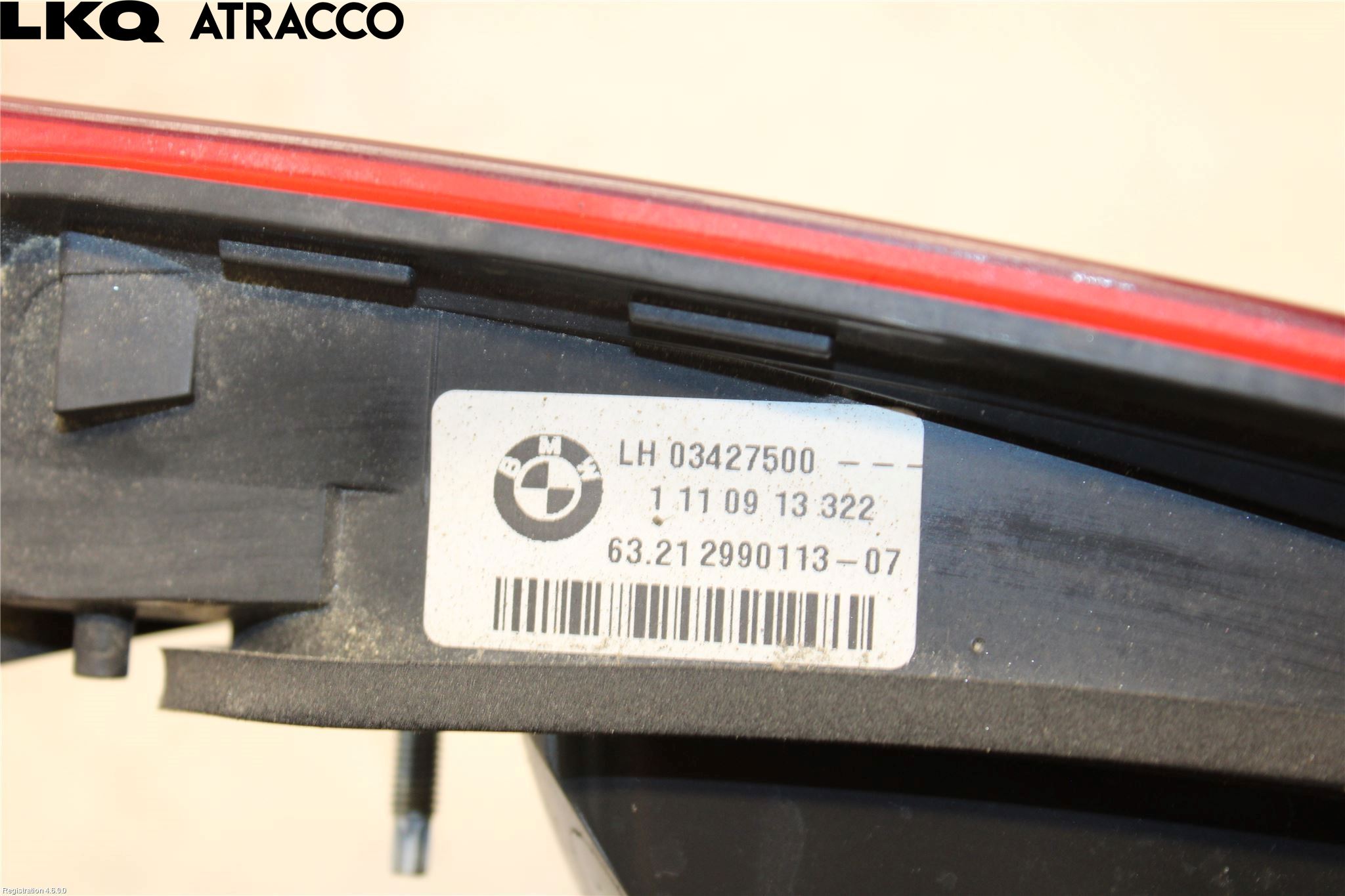 BMW X1 E84 10-15 Baklykt Venstre  På Luke(Indre