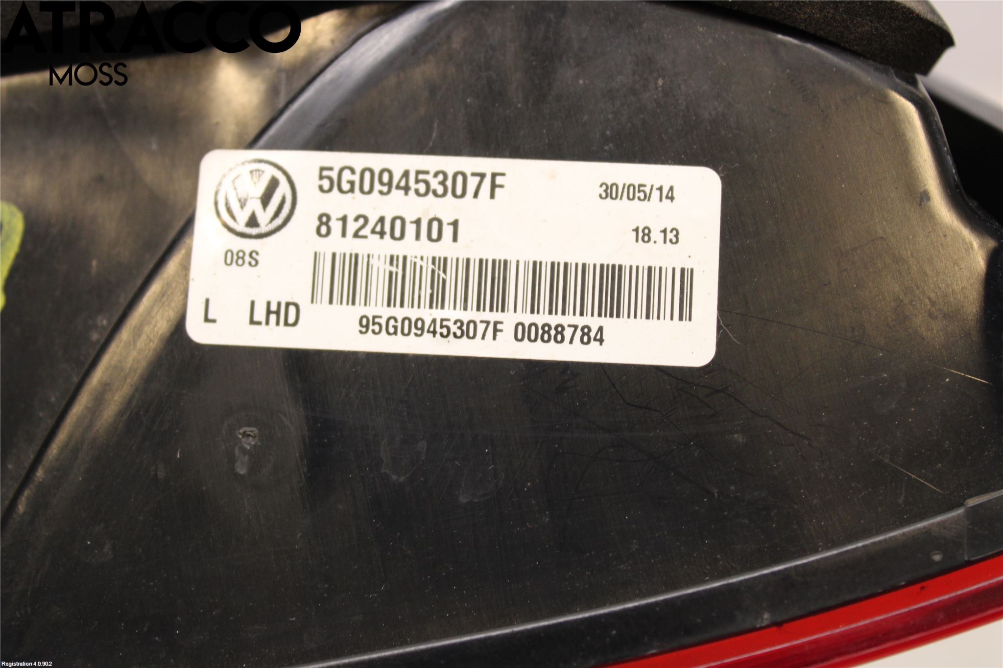 Volkswagen VW GOLF / E-GOLF VII 13-20 Baklykt Venstre  På Luke(Indre