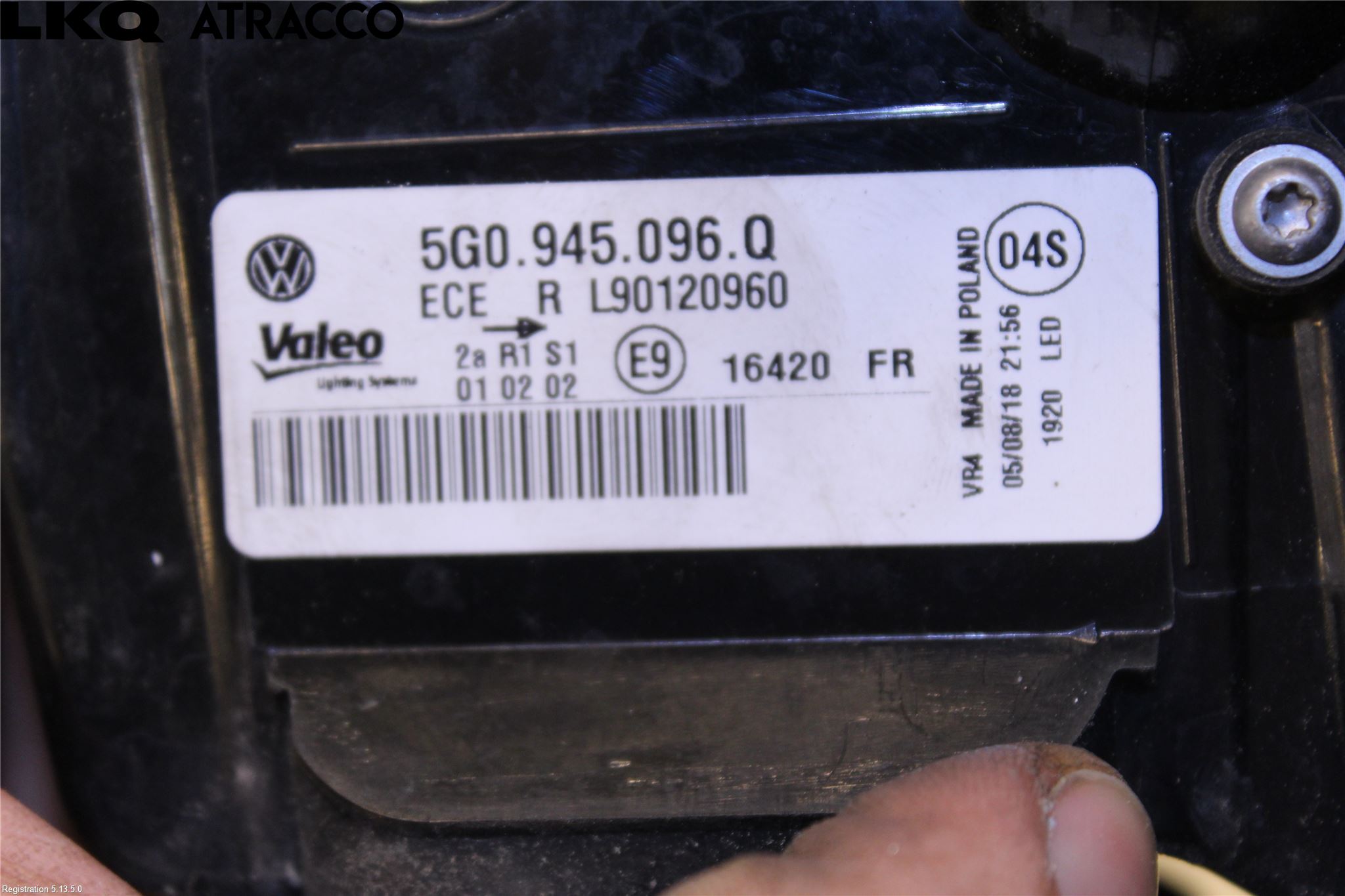 Volkswagen VW GOLF / E-GOLF VII 13-20 Baklykt Høyre
