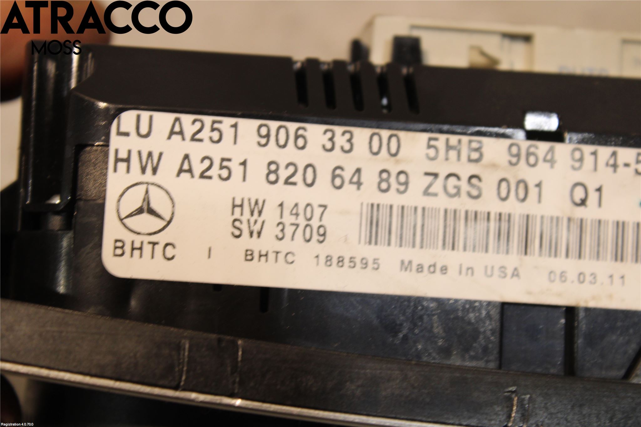 Mercedes-Benz MB R-KLASS (W251) 05-13 Varme Ac Betjening-Display