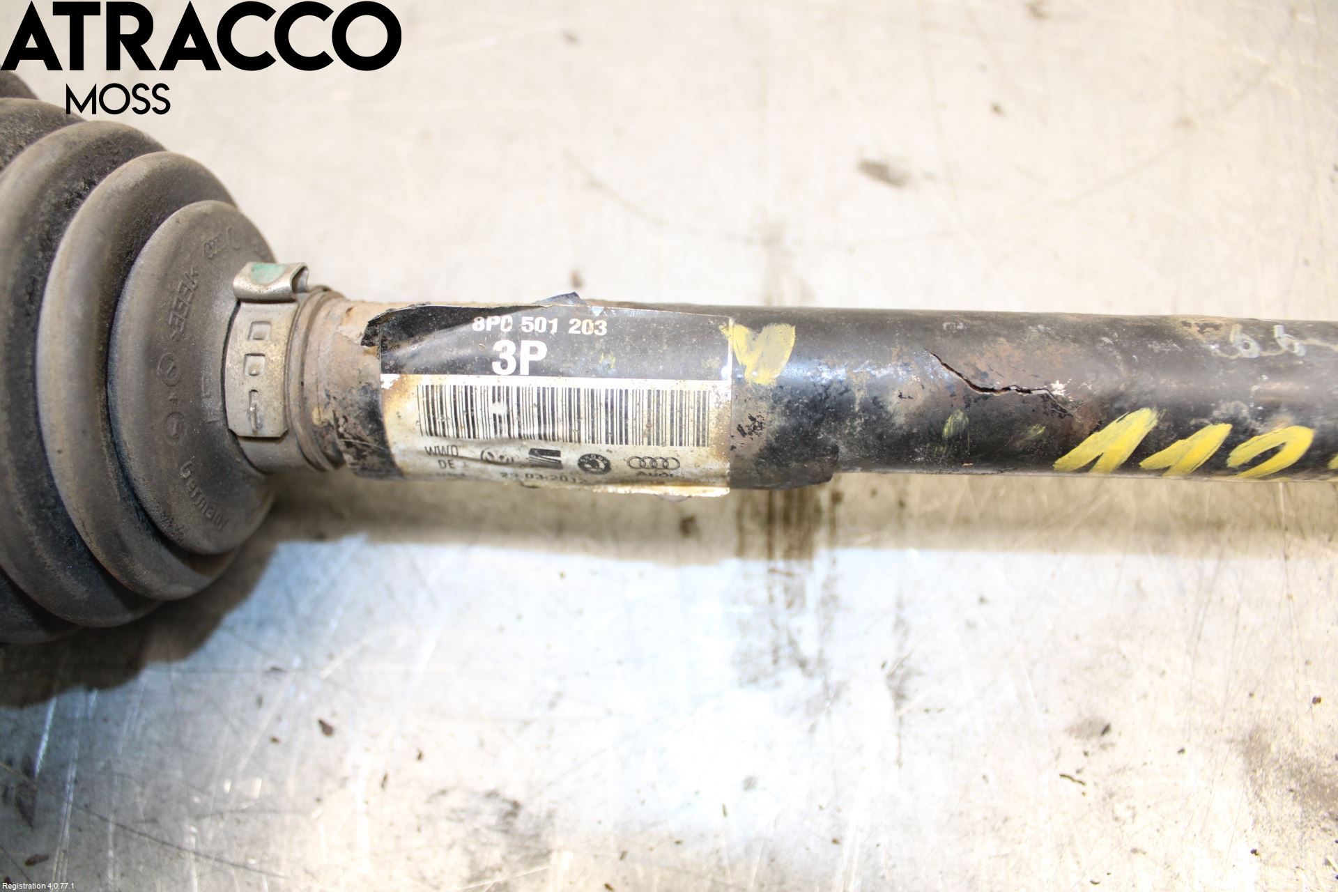 Audi A3/S3 05-13 Drivaksel Bak Kompl Venstre