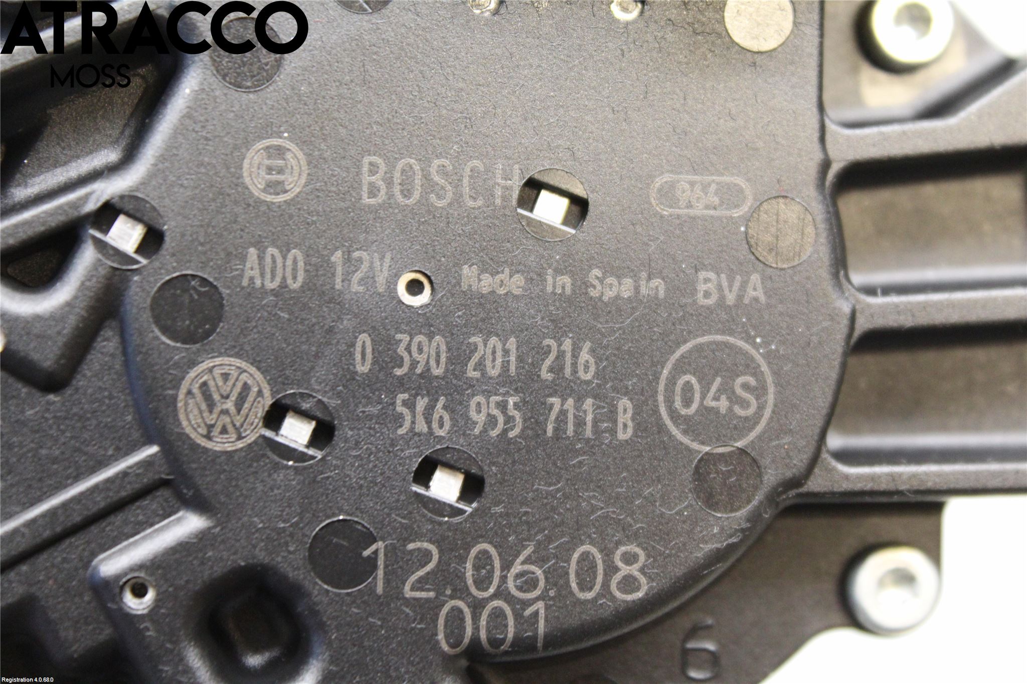 Volkswagen VW GOLF VI 09-13 Viskermotor Bakluke