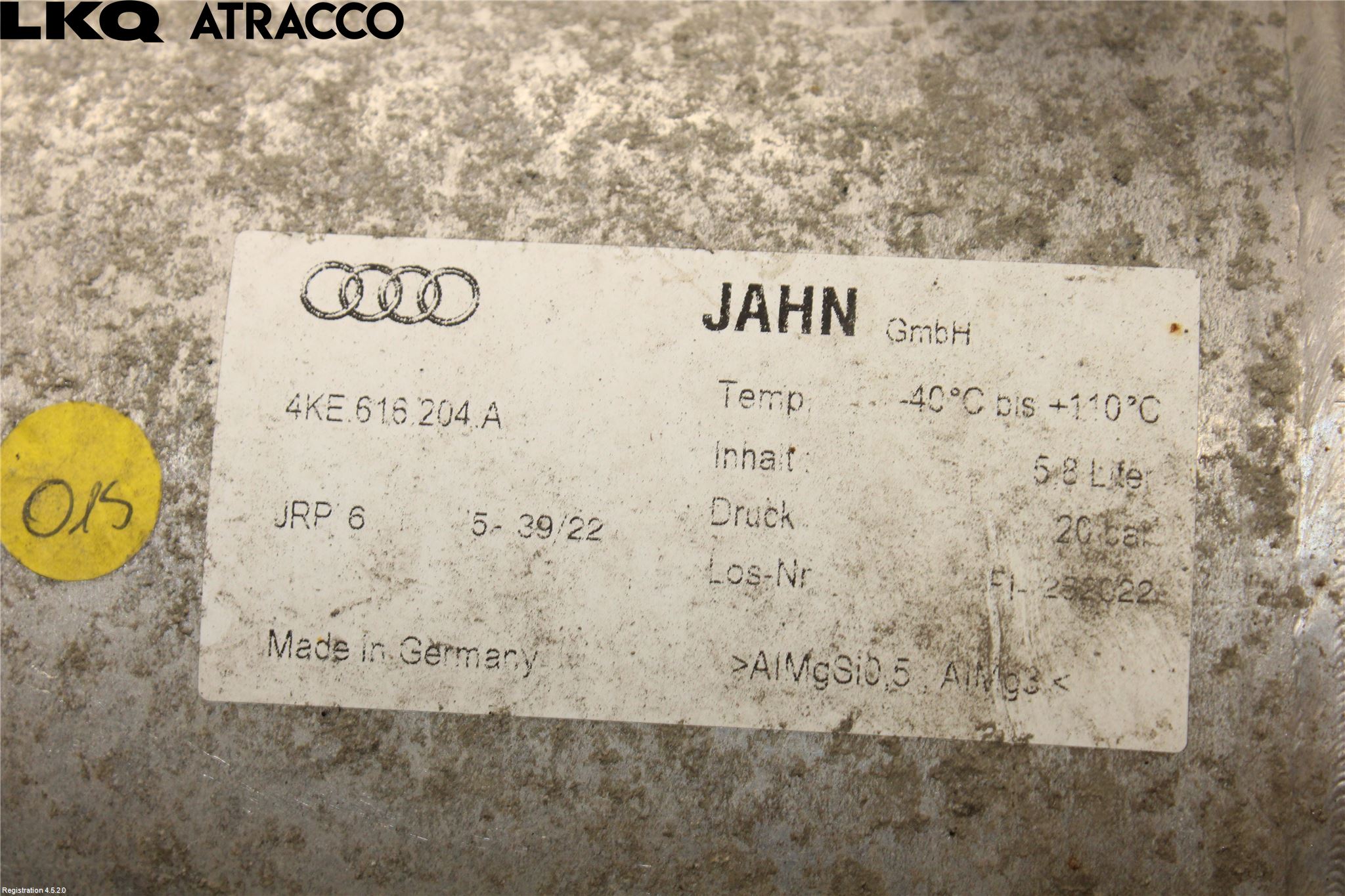 Audi E-TRON, S GE 19- Nivå/Lufrfrändring Trycktank