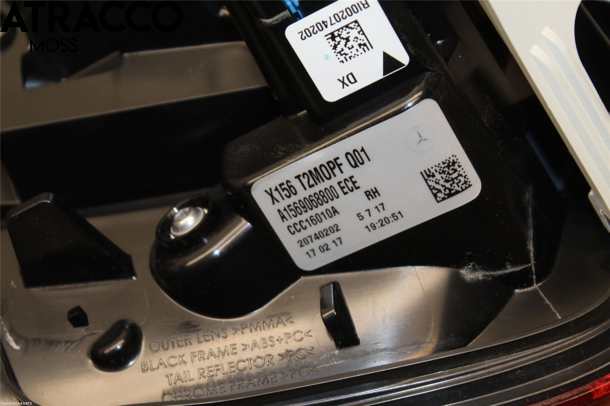 Mercedes-Benz MB GLA-KLASS (X156) 13-20 Baklykt Høyre  På Luke(Indre)