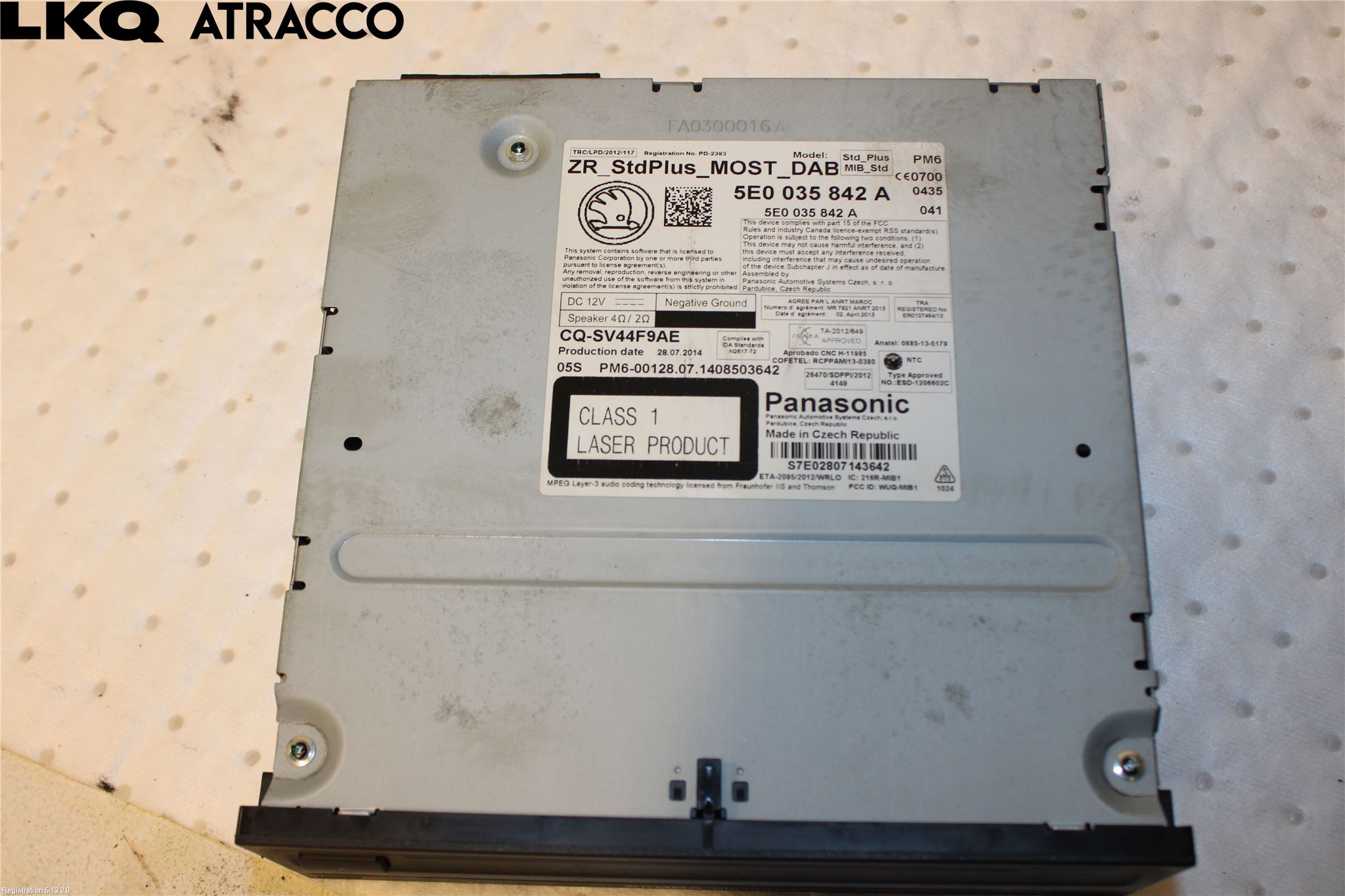 Skoda OCTAVIA (5E) 13-20 Stereo Radio Med Cd