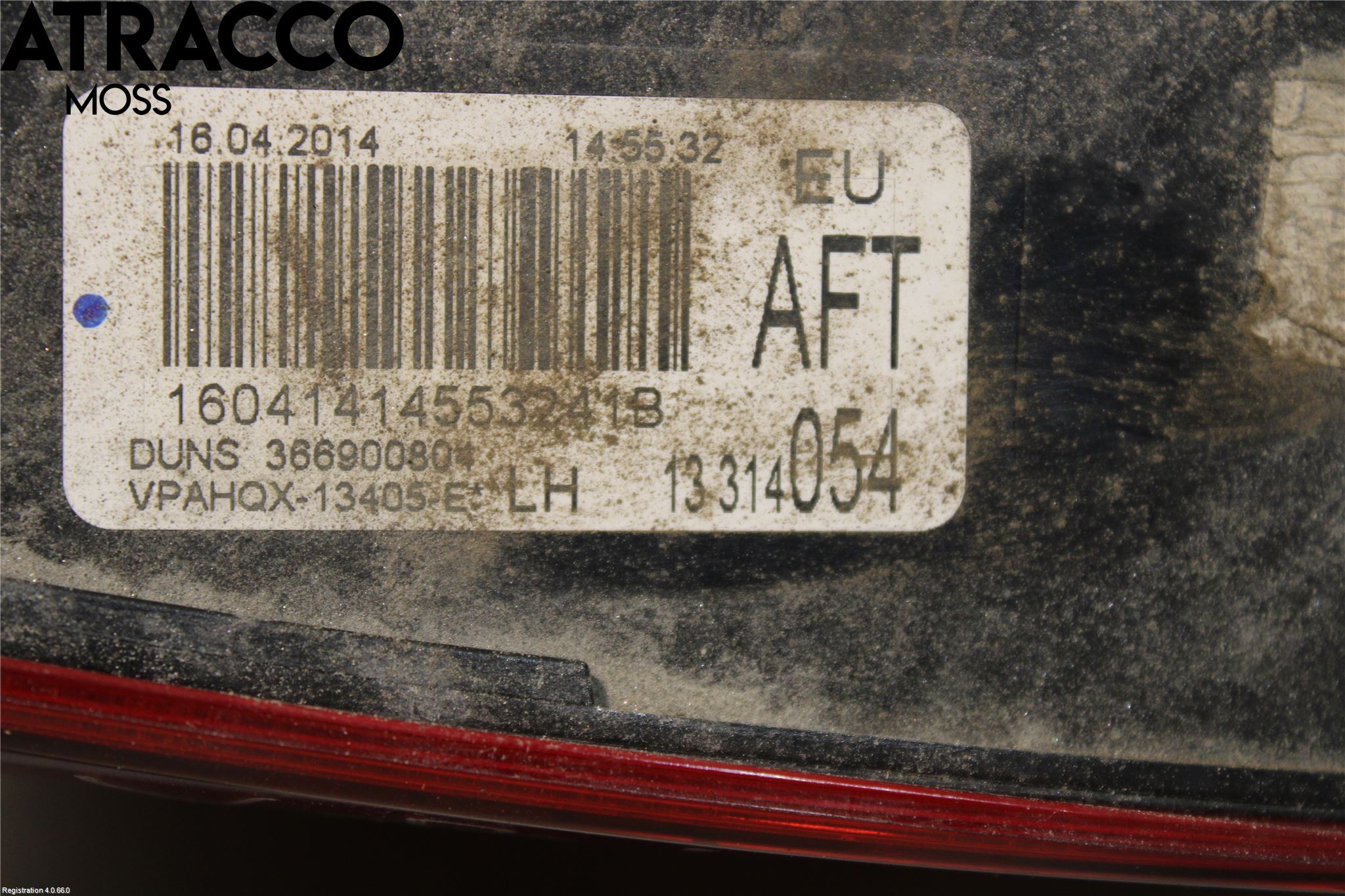 Opel ASTRA J 10-15 Baklykt Venstre  På Luke(Indre