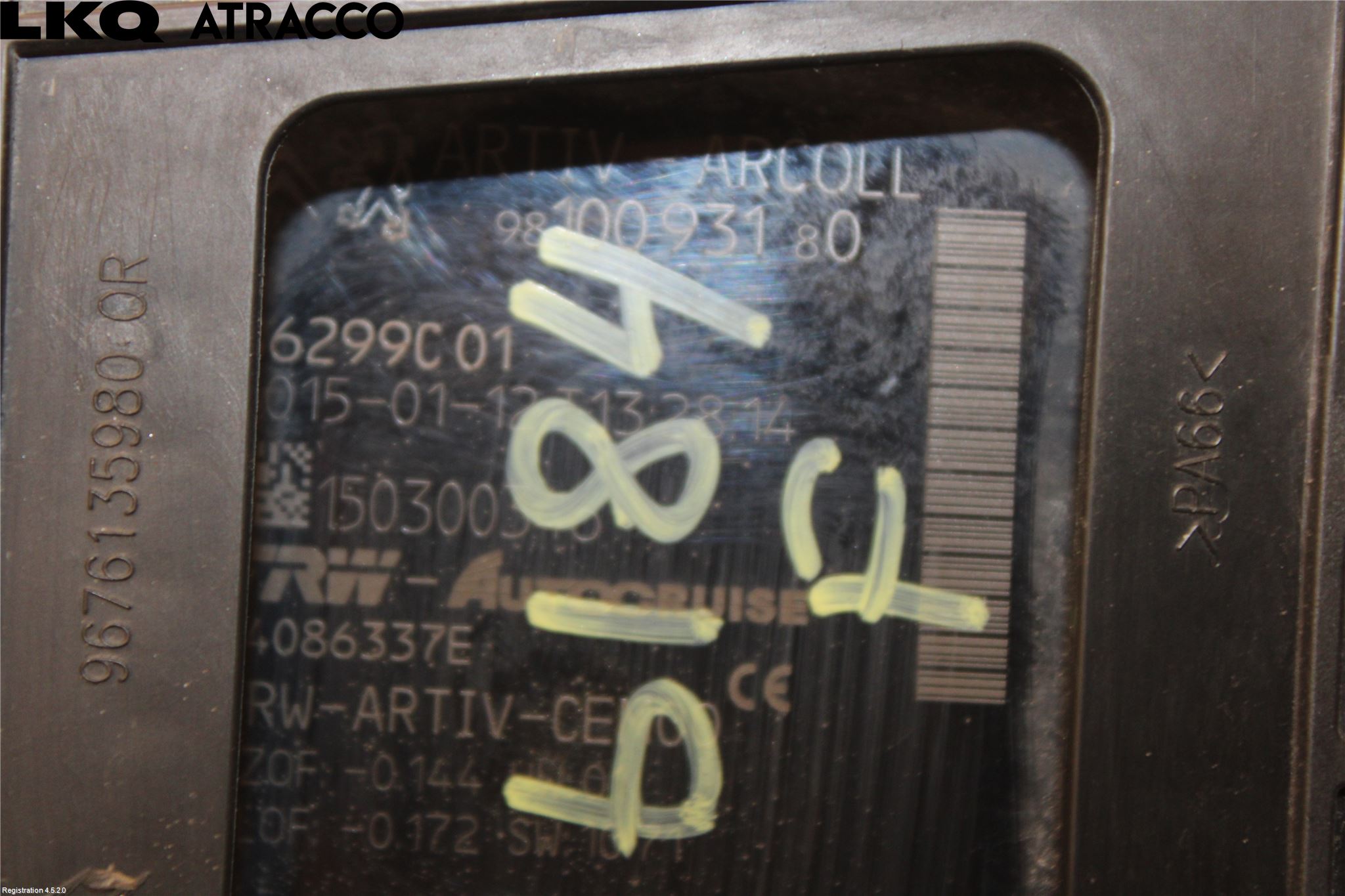 Peugeot 308 14-21 Sensor Kollisjonsbeskyttelse