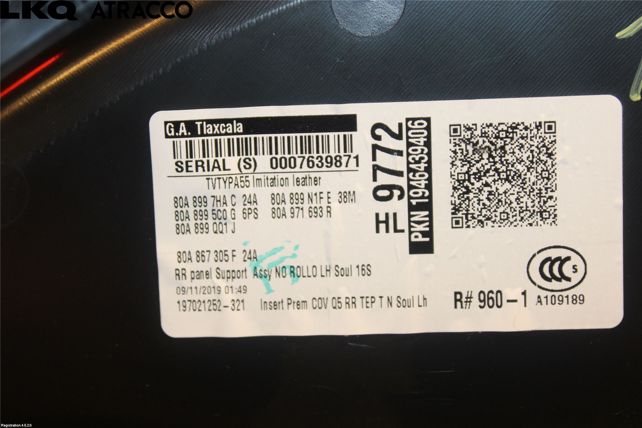 Audi Q5/SQ5 17- Innr Dørtrekk Venstre