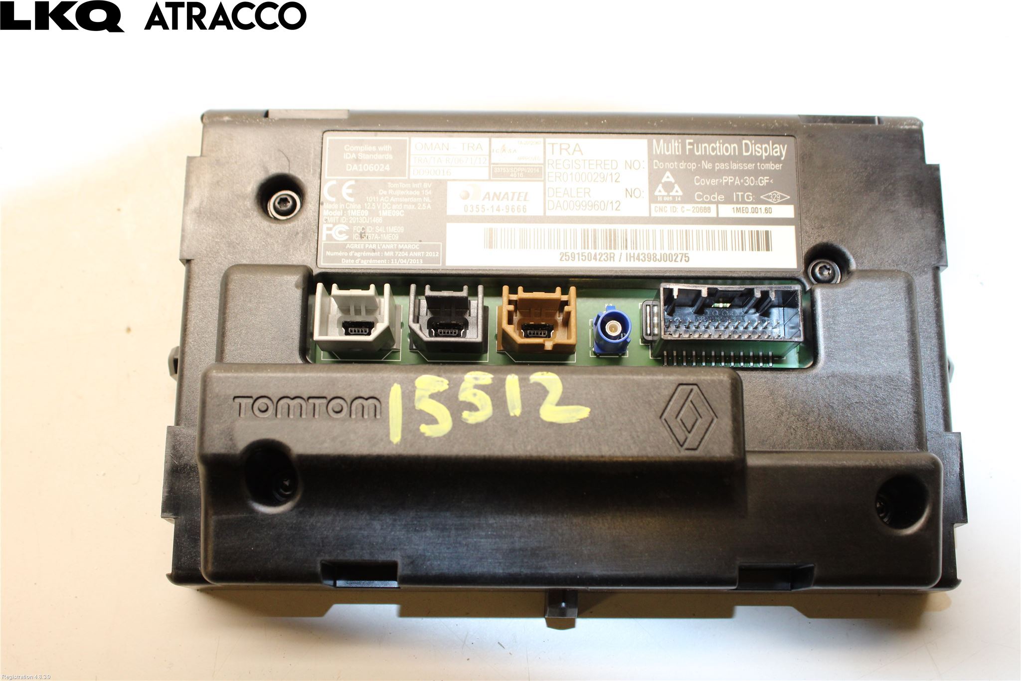 Renault ZOE/E-TECH 13- Instr Varselys - Display