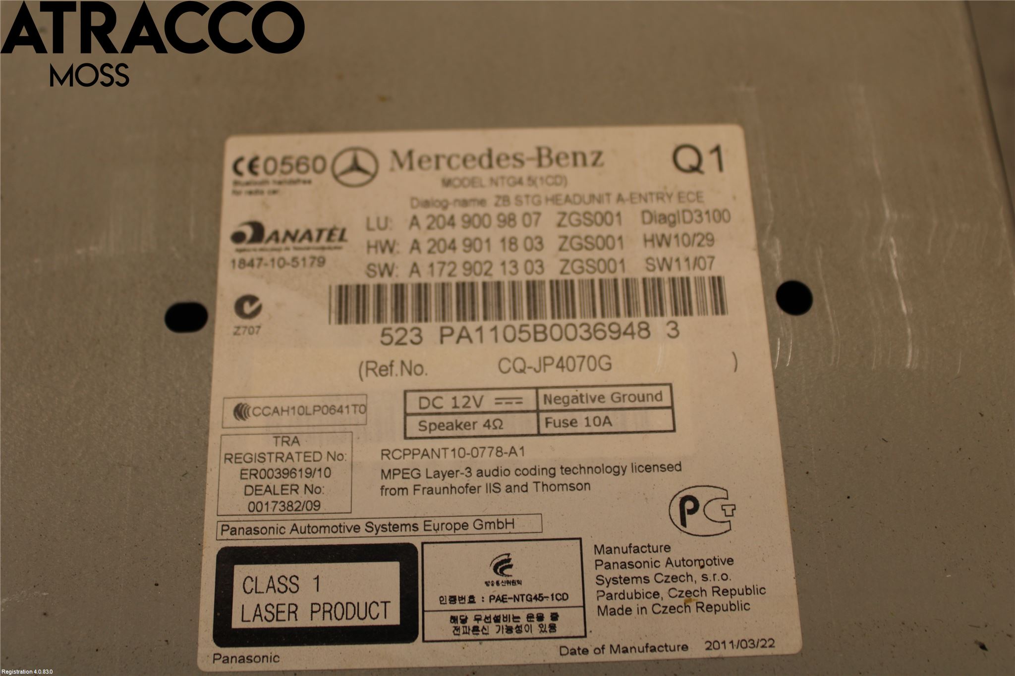 Mercedes-Benz MB E-KLASS COUPÈ/CAB(C207) 09-17 Stereo Radio