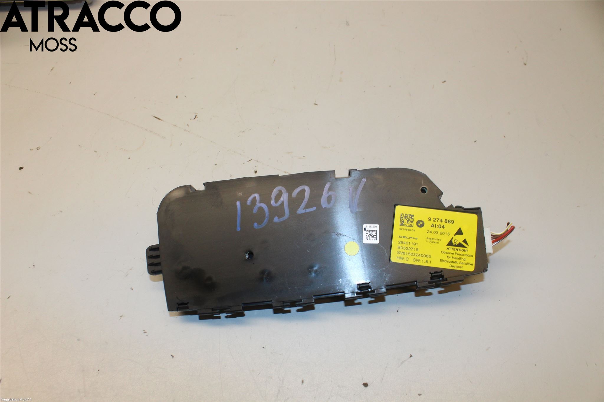 BMW 5 F10/F11/F18 09-17 Bryter Sete Regulering