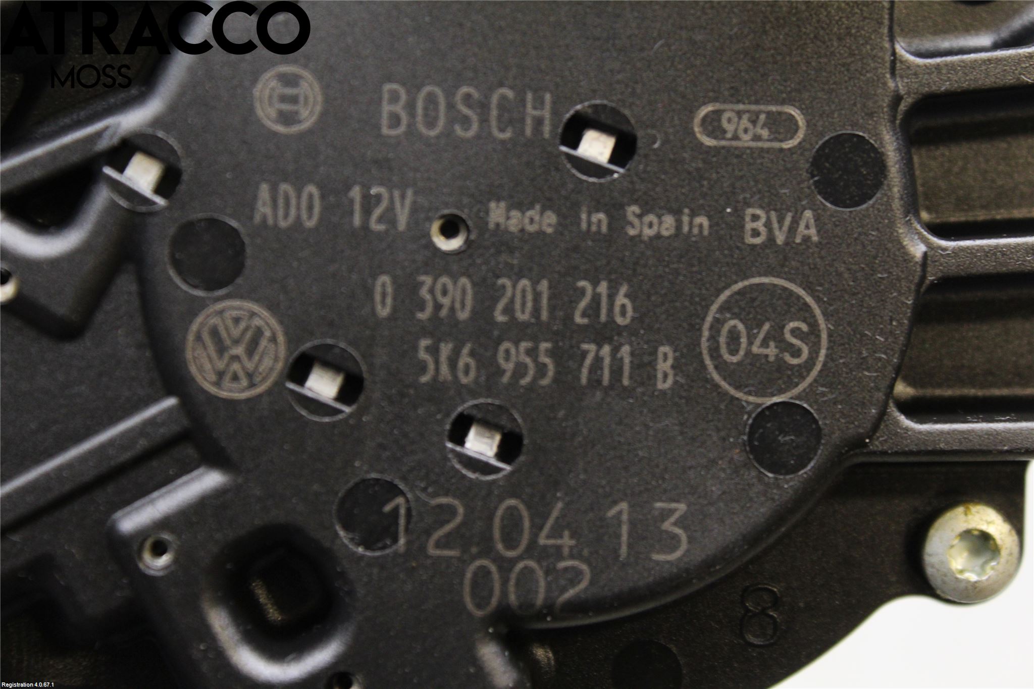 Volkswagen VW GOLF VI 09-13 Viskermotor Bakluke