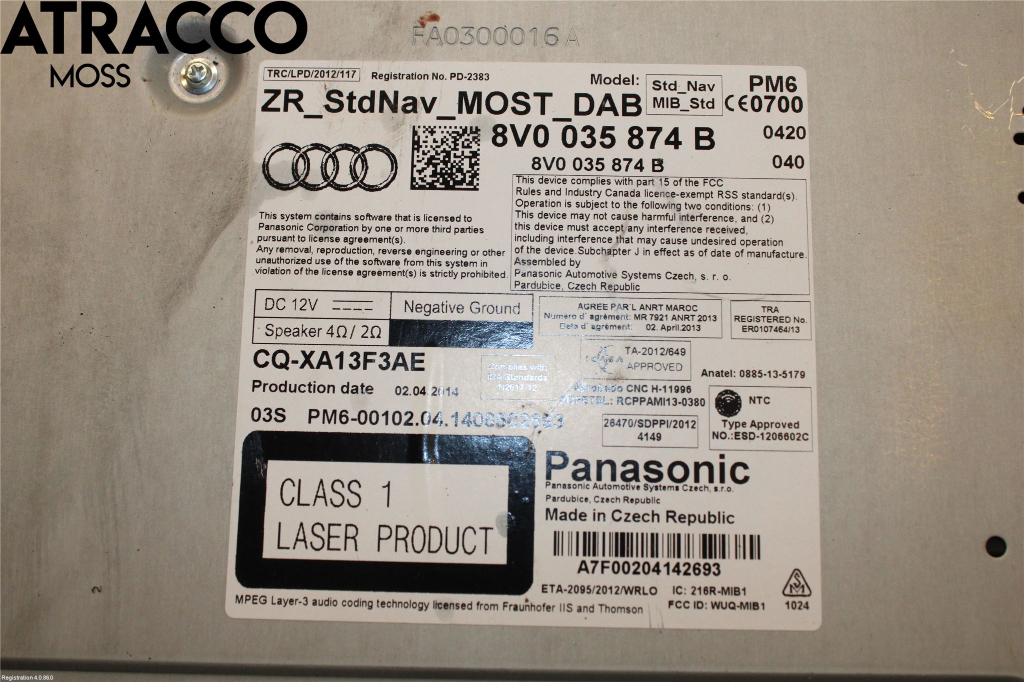 Audi A3/S3 05-13 Stereo Radio Med Cd