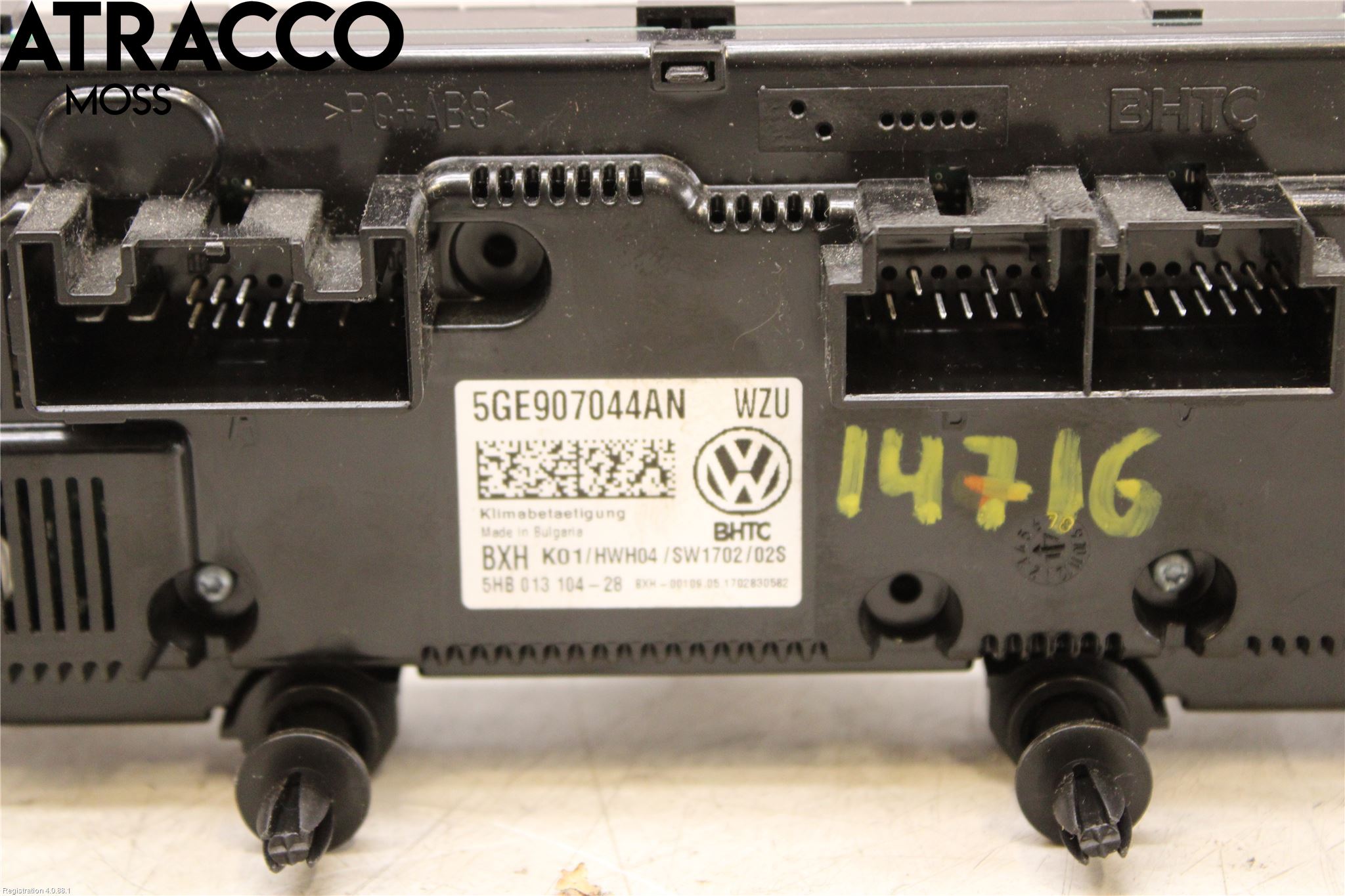 Volkswagen VW GOLF / E-GOLF VII 13-20 Varme Ac Betjening-Display