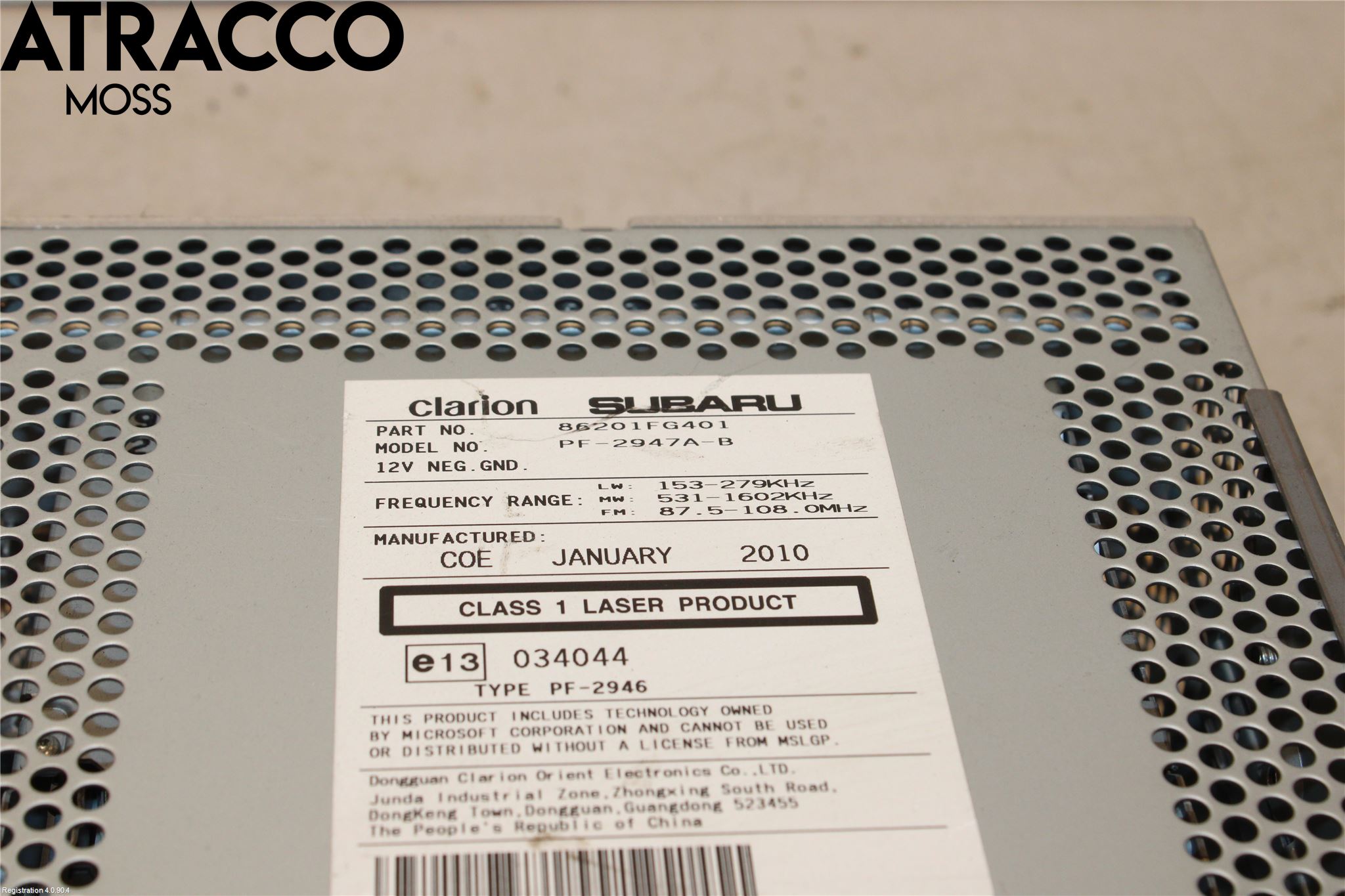 Subaru IMPREZA III 08-11 Stereo Radio Med Cd