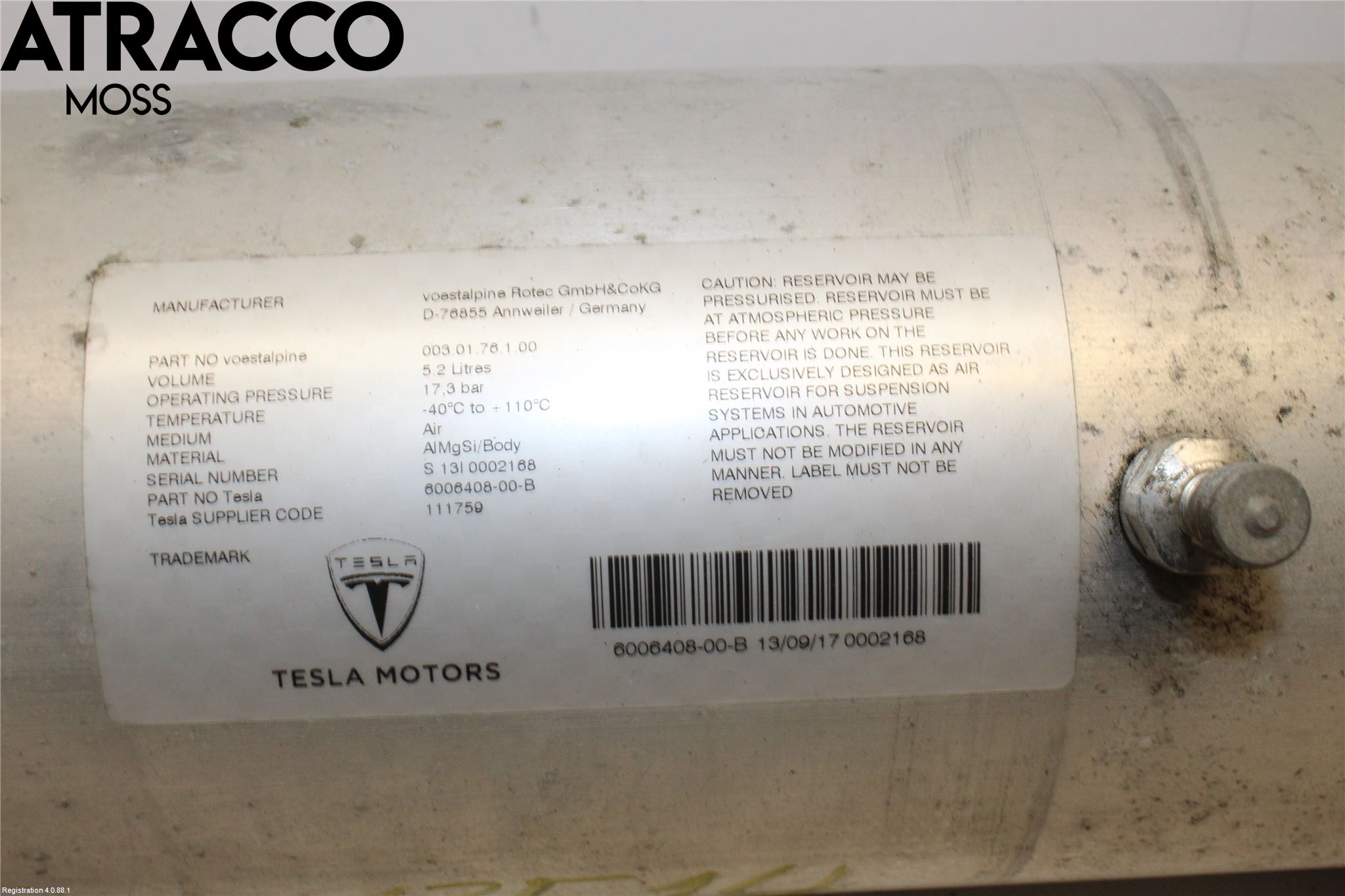 Tesla MODEL S 13- Nivå/Lufrfrändring Trycktank