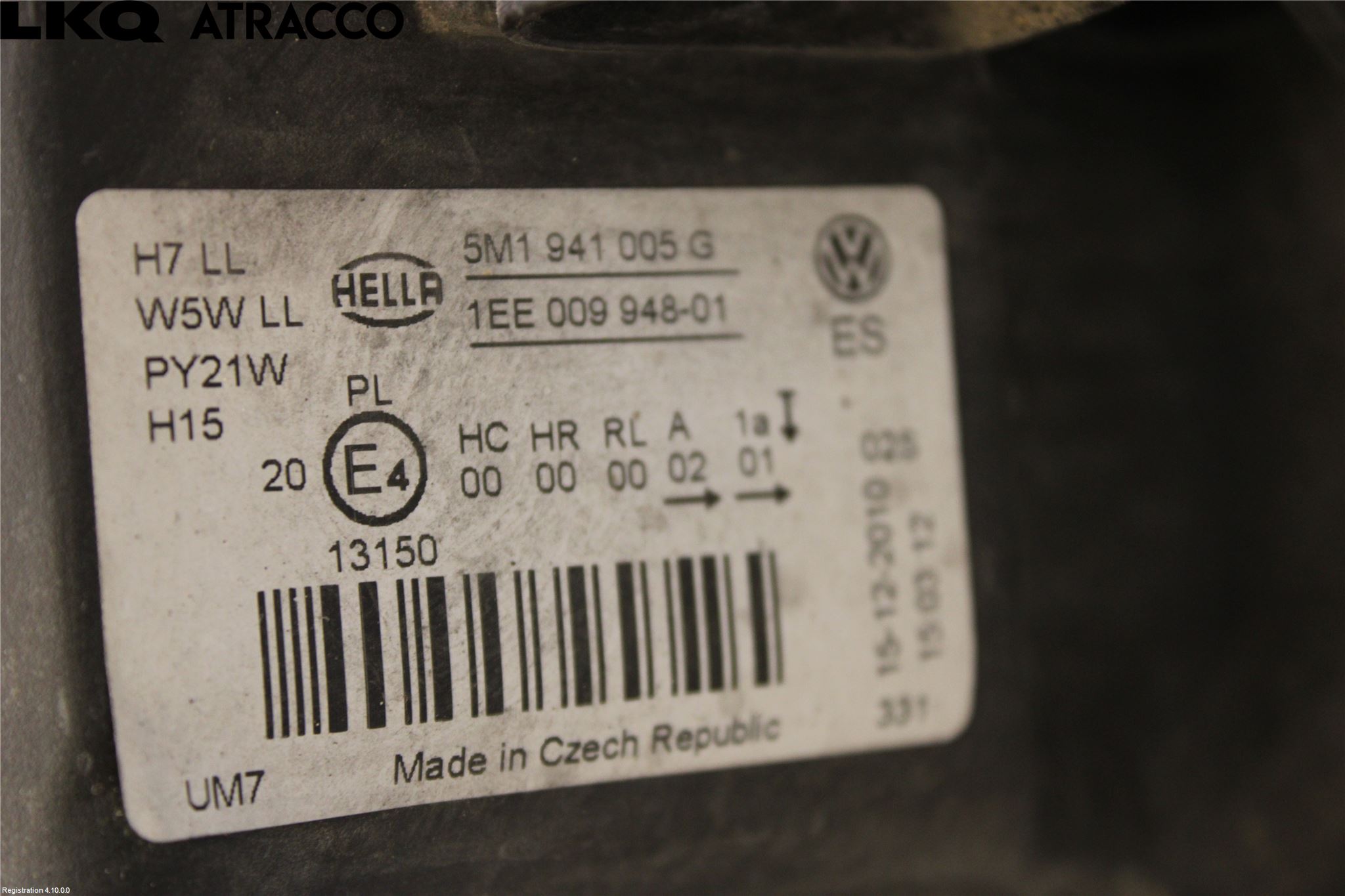 Volkswagen VW GOLF PLUS/CROSS GOLF 04-14 Frontlykt Hus Venstre