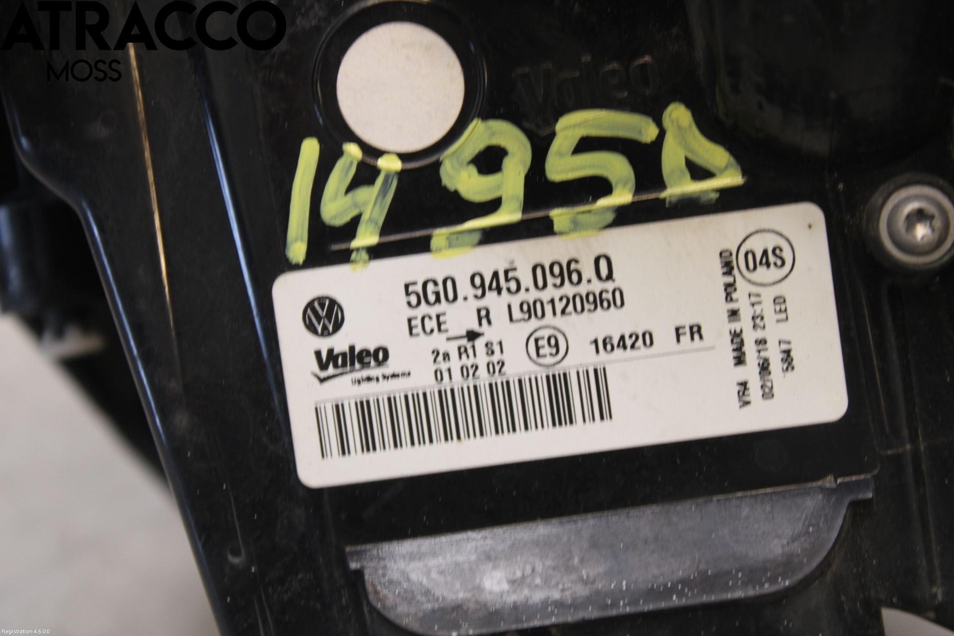 Volkswagen VW GOLF / E-GOLF VII 13-20 Baklykt Høyre