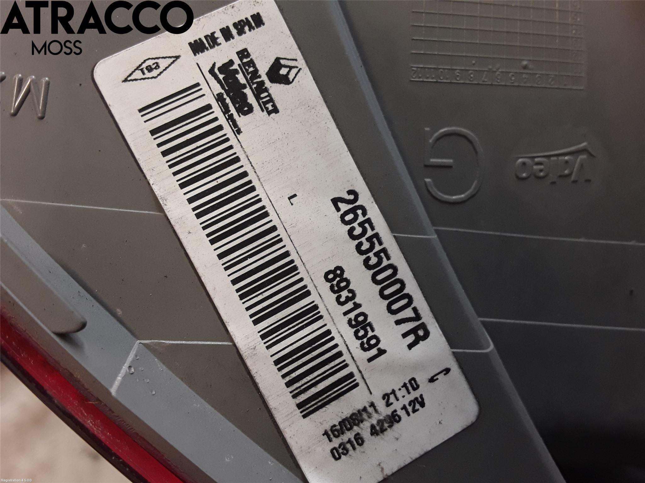 Renault MEGANE III 09-15 Baklykt Venstre