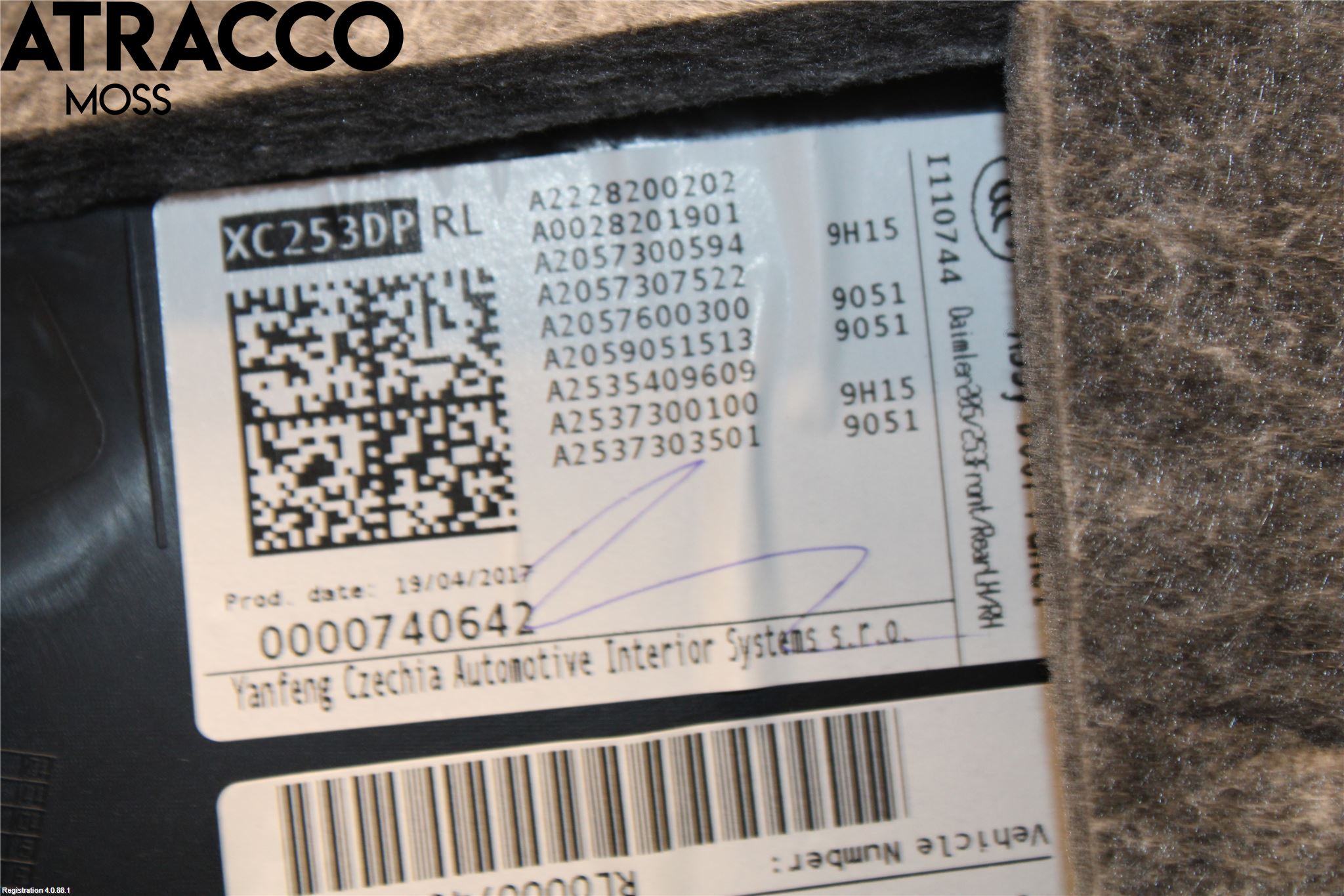 Mercedes-Benz MB GLC-KLASS (X253/C253) 15-22 Innr Dørtrekk Venstre