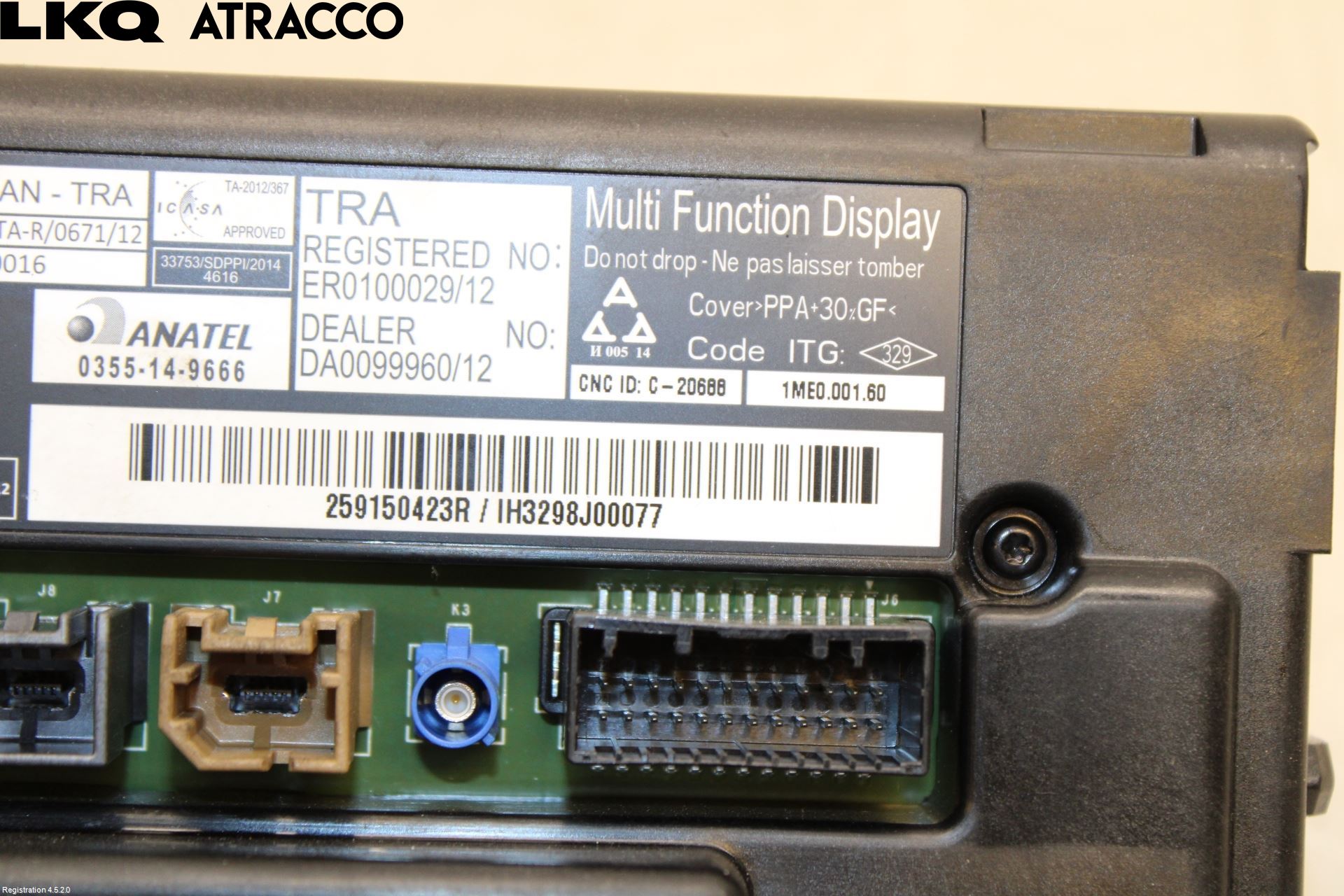 Renault ZOE/E-TECH 13- Multifunktionsdisplay